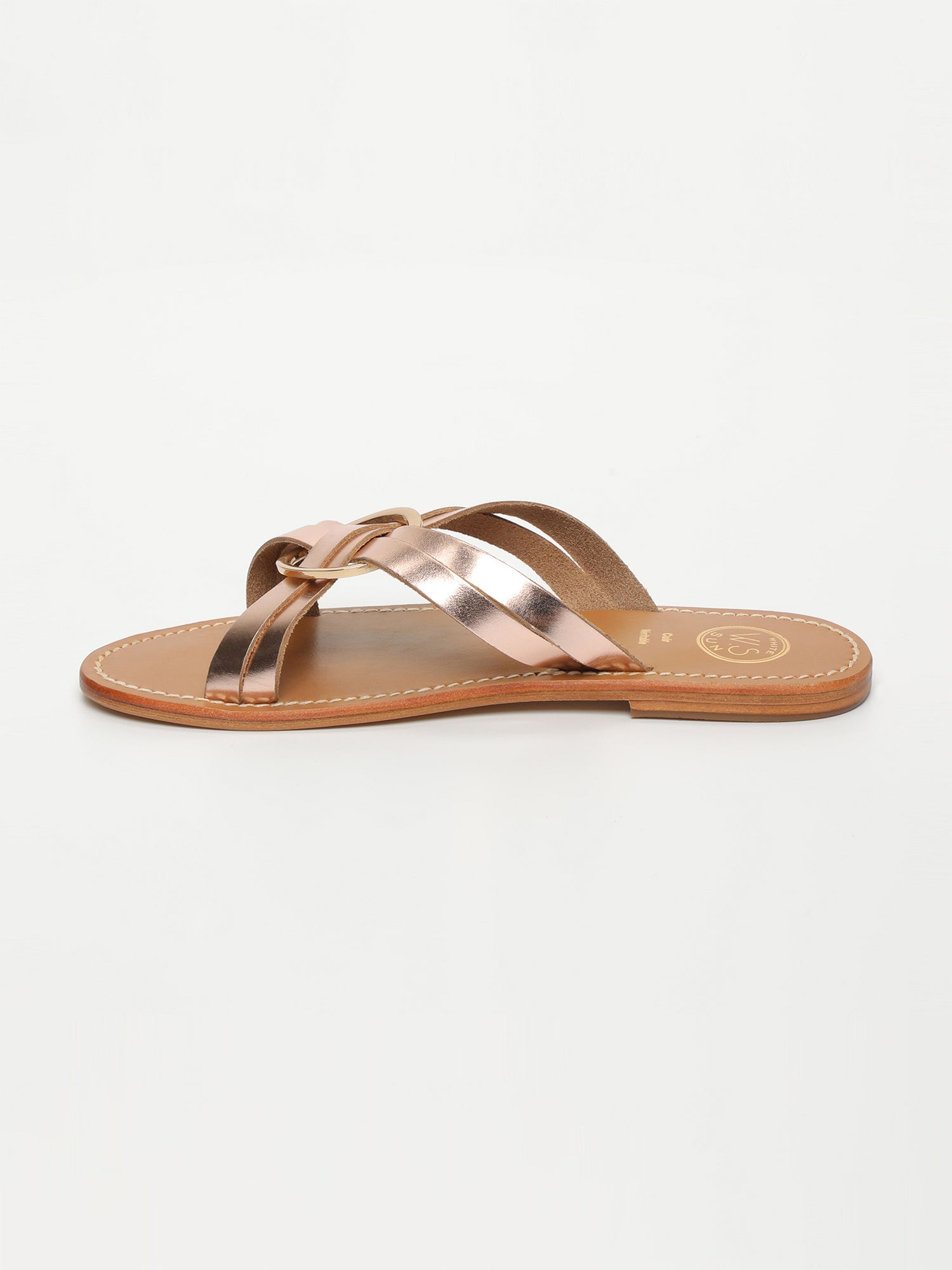 HYPOLITE sandales en cuir or rose