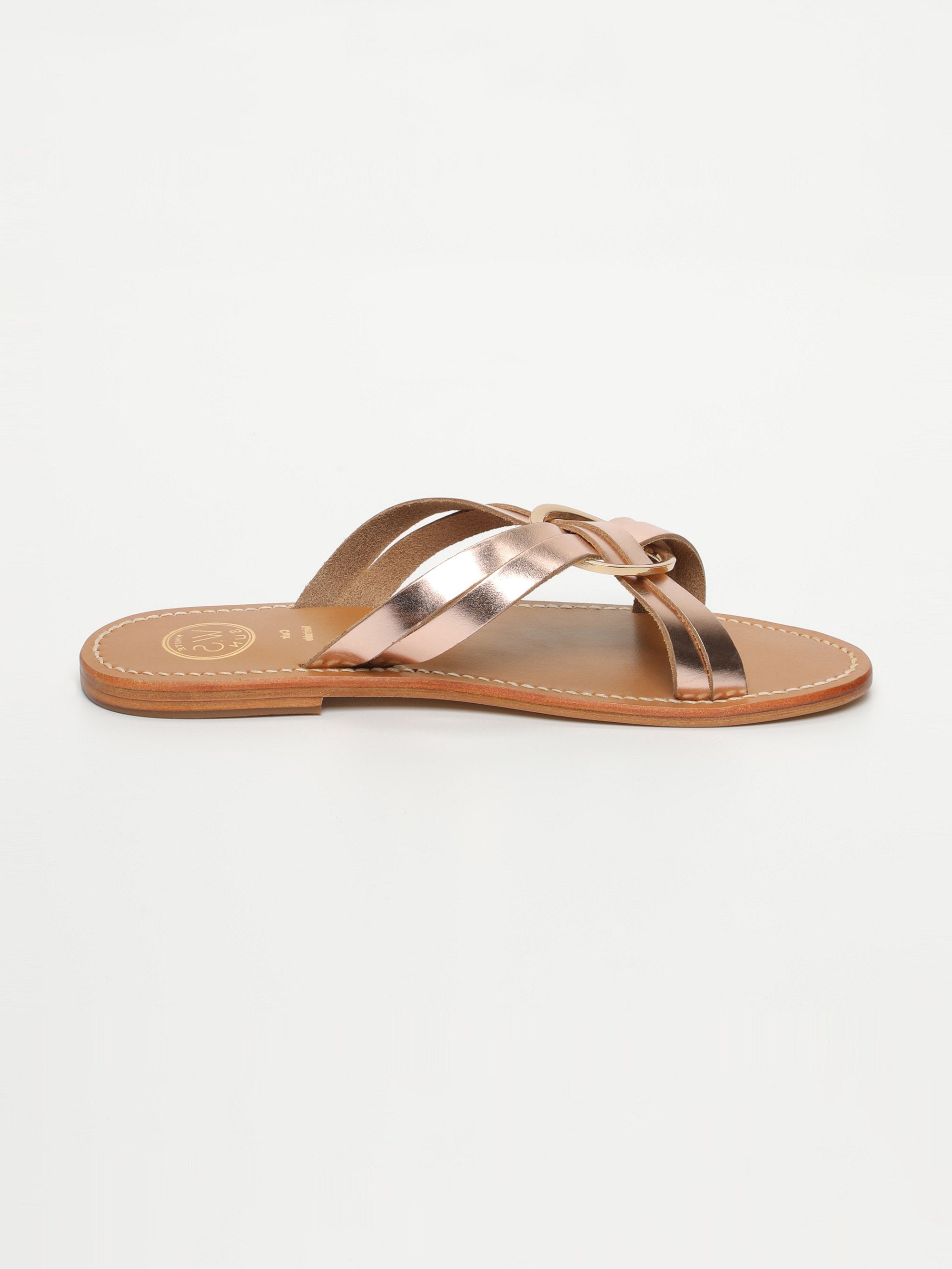 HYPOLITE sandales en cuir or rose
