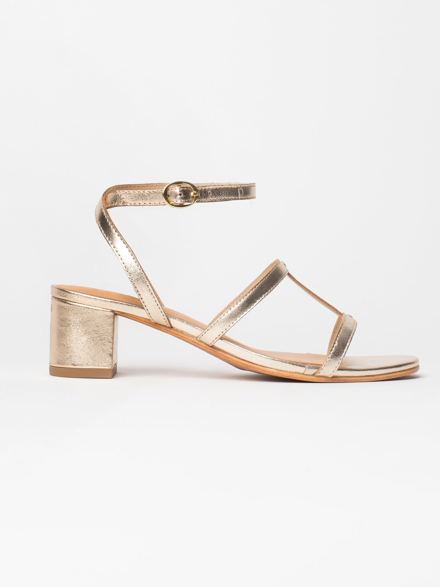 TILIO sandales talon bracelet de cheville en cuir or