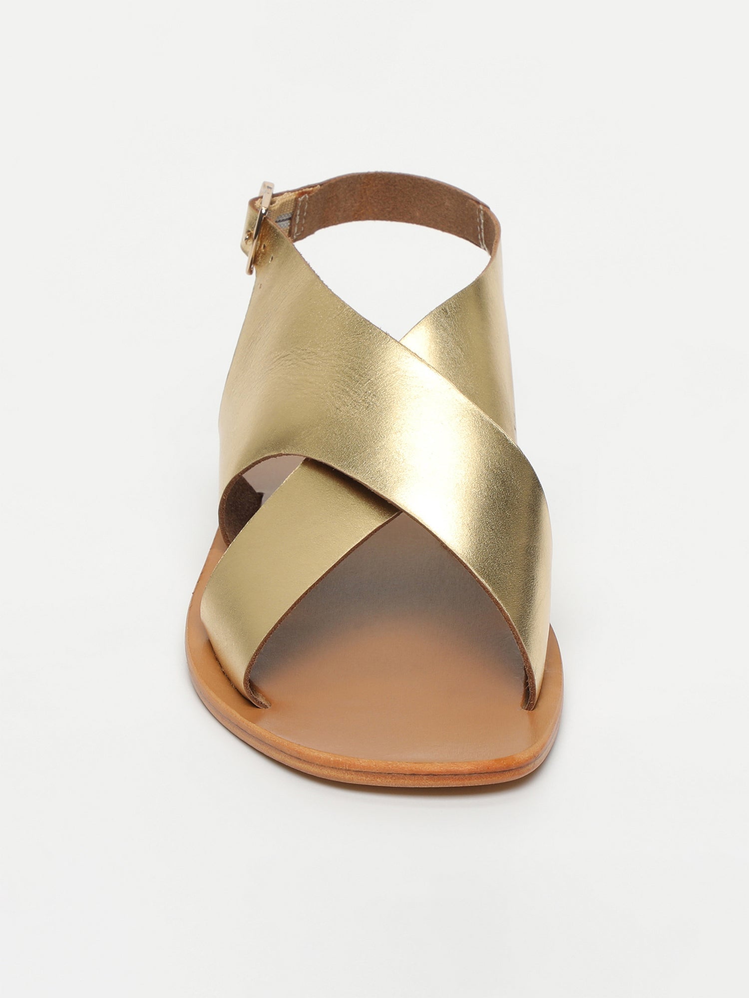 MAWALTER sandales en cuir or foncé