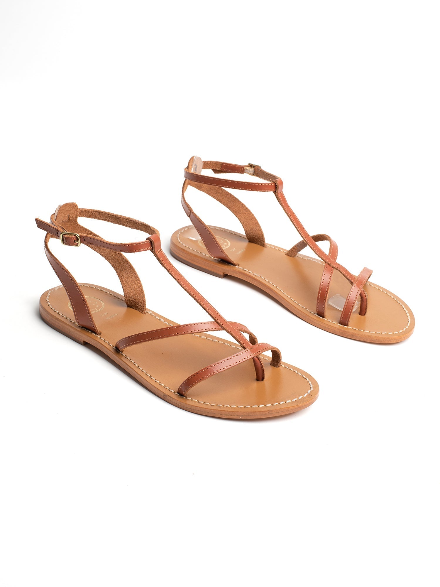 LIORA sandales en cuir camel