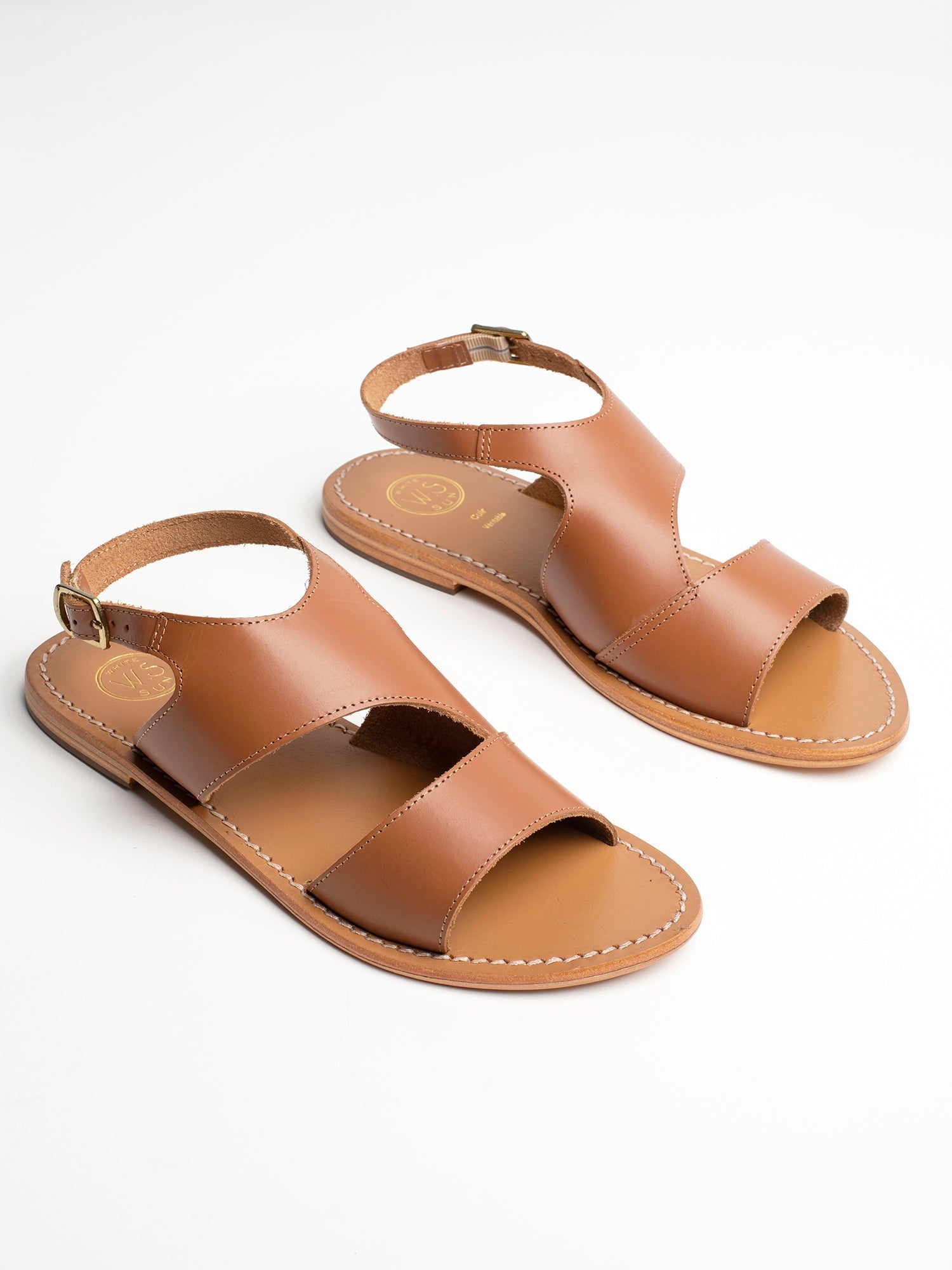 FEIJOA sandales en cuir camel