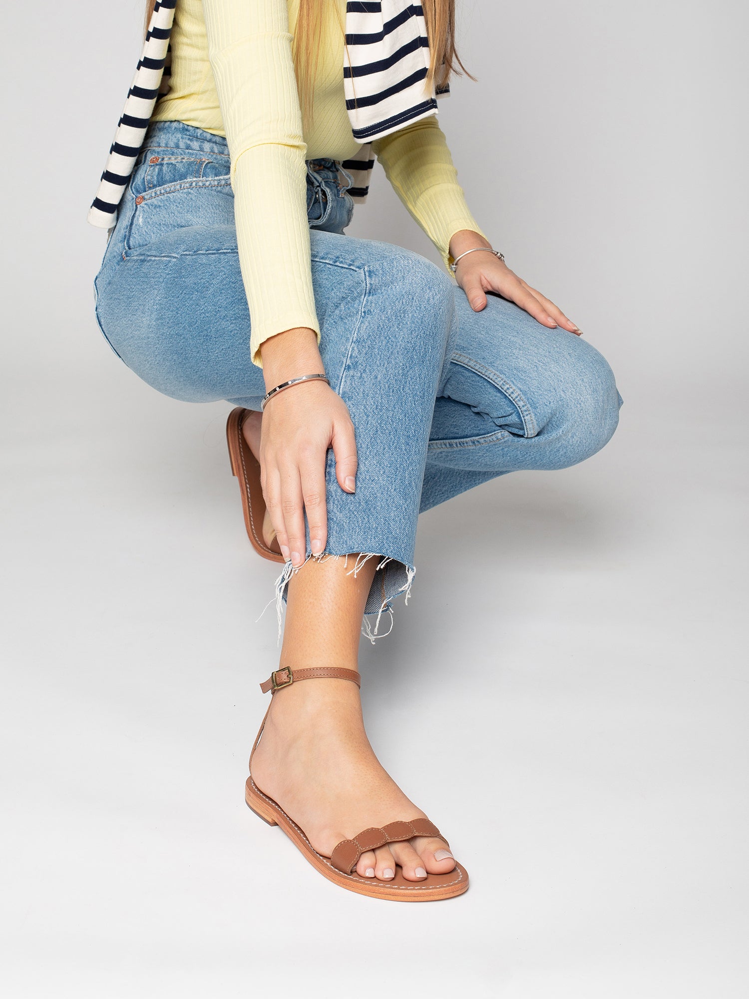 HAVILA sandales en cuir camel