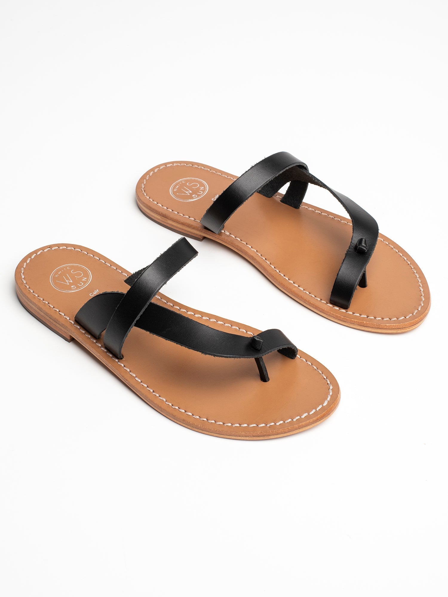 AMANY sandales en cuir noir