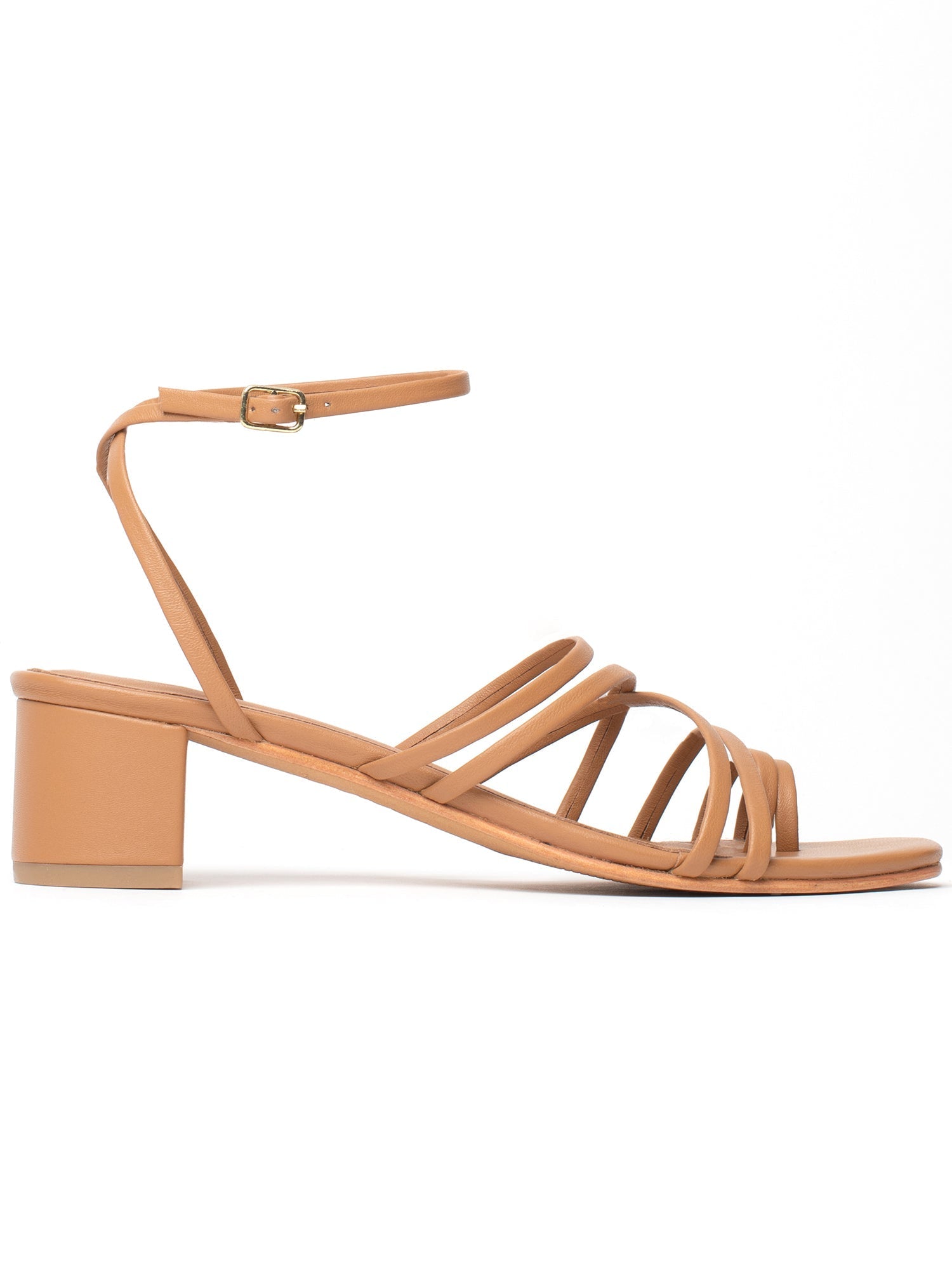 ASHAISHA sandales en cuir camel clair