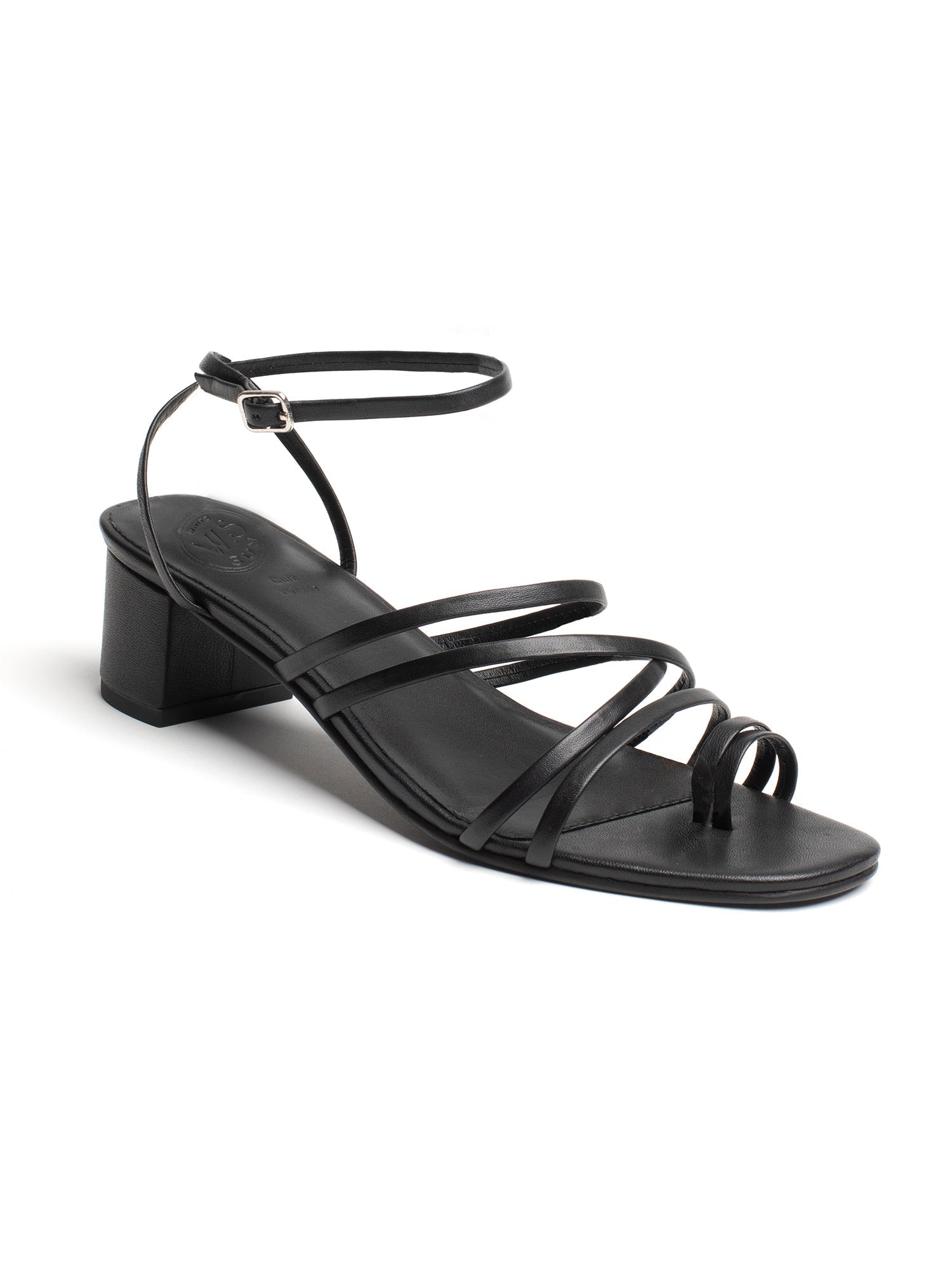 ASHAISHA sandales en cuir noir