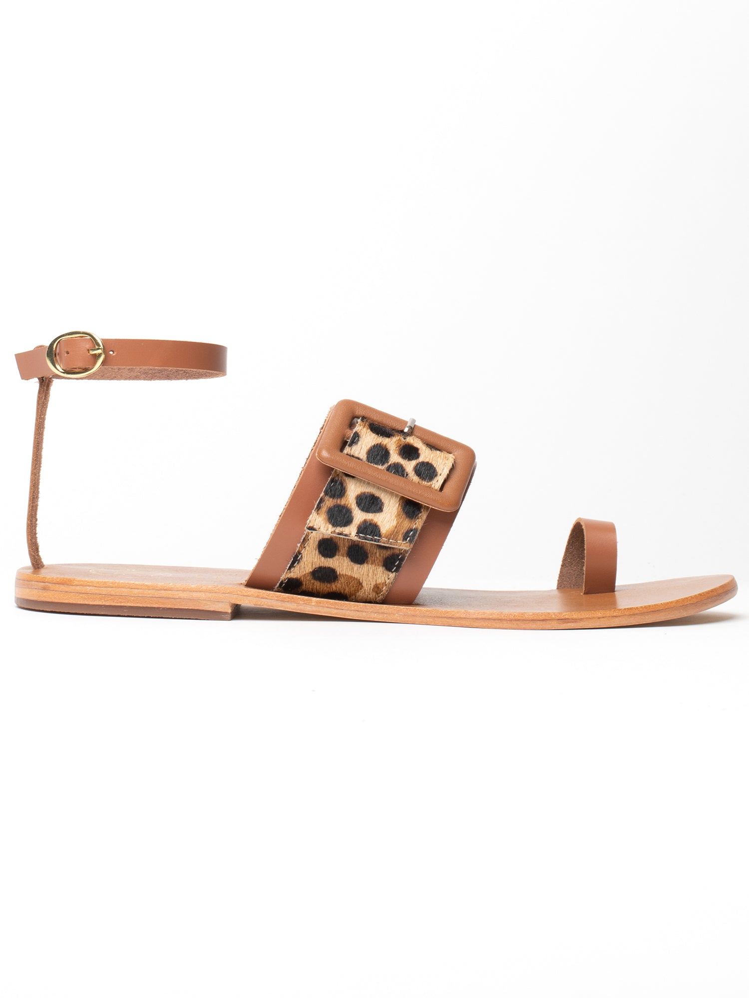 ARYA sandales en cuir camel