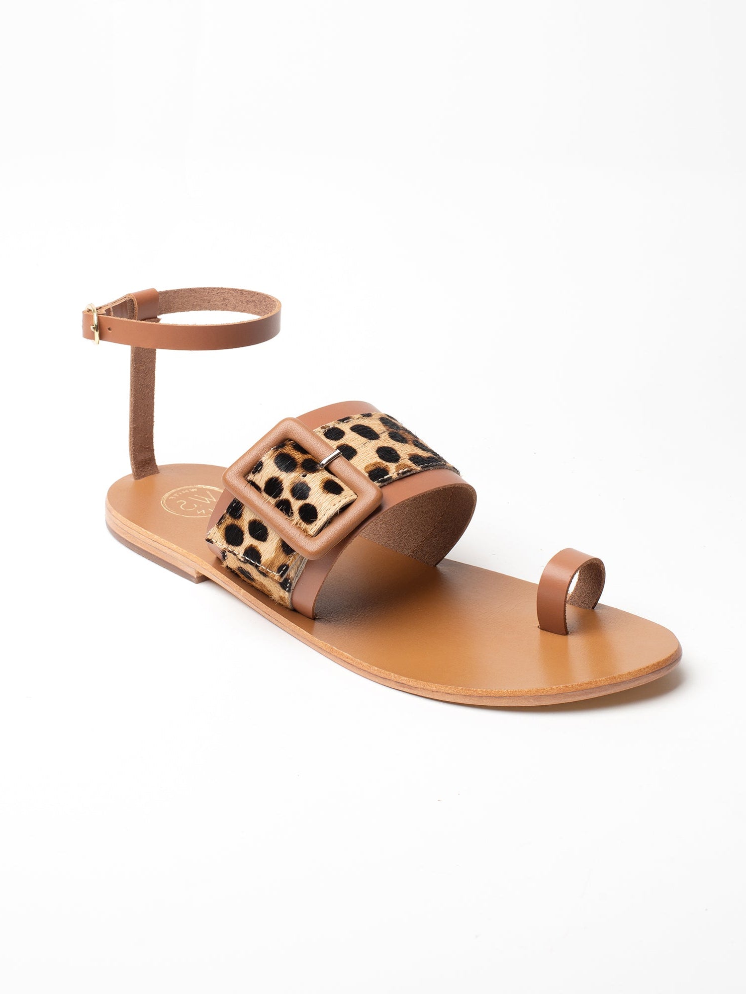 ARYA sandales en cuir camel