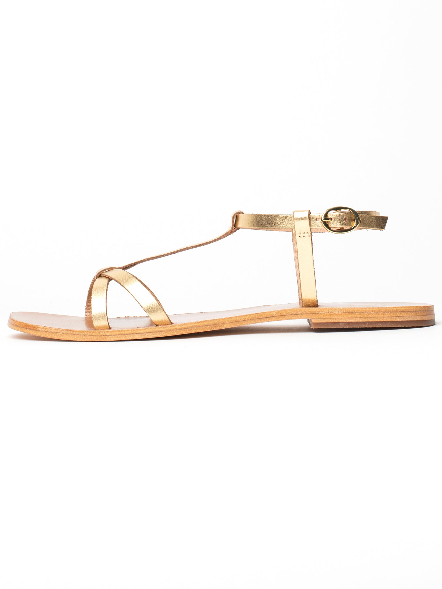 AVA sandales en cuir or foncé