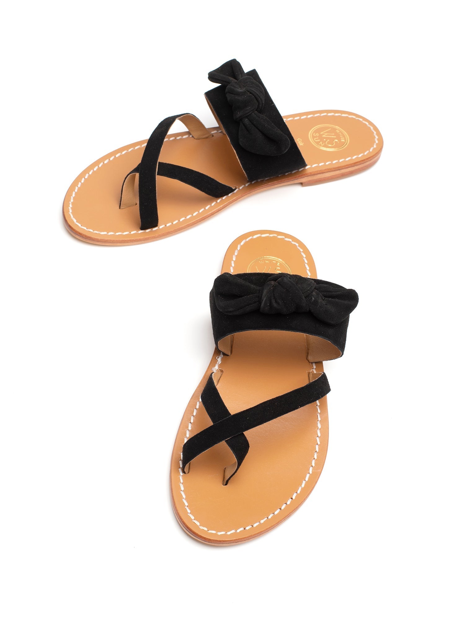 HASTI sandales en cuir noir