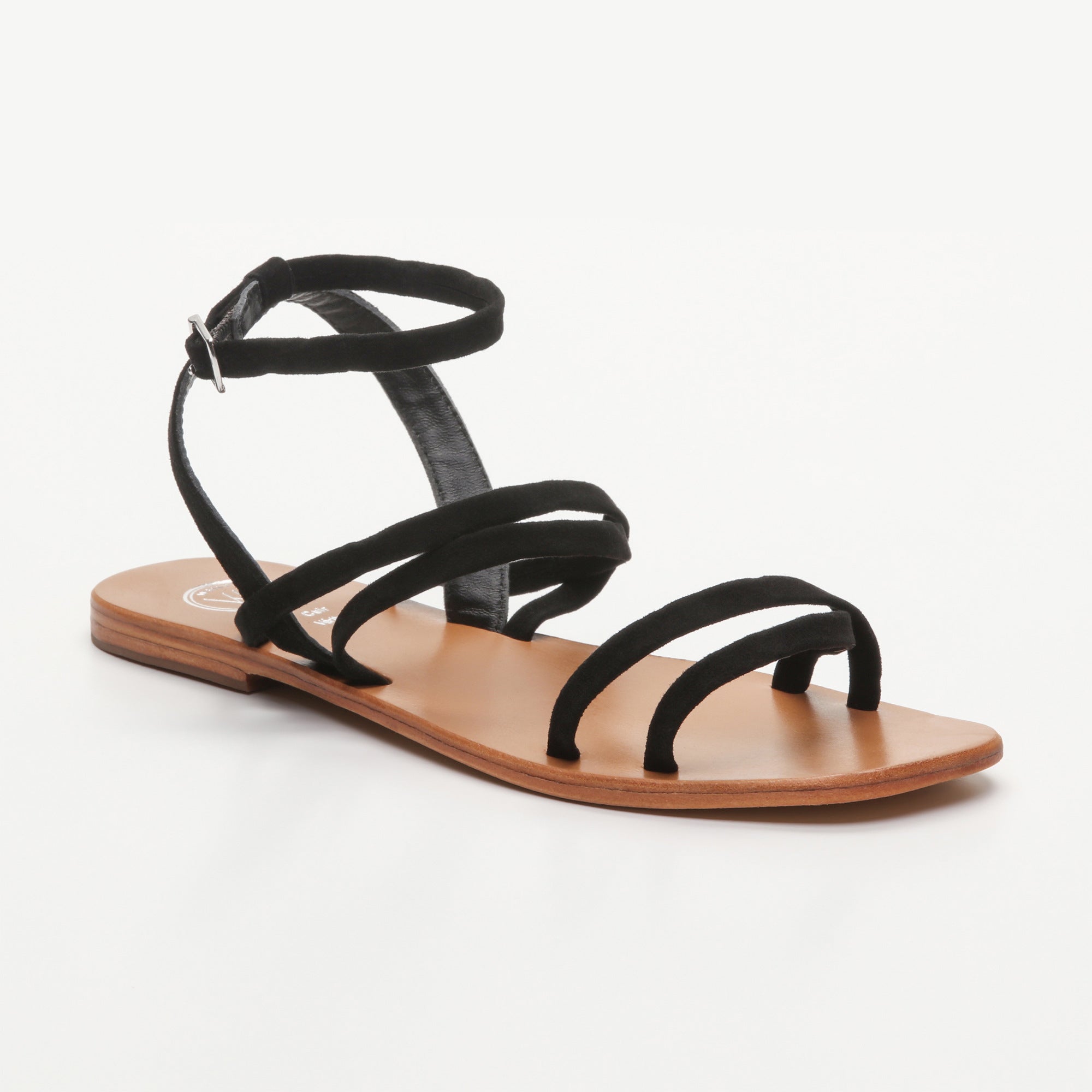 IHAB sandales en cuir noir