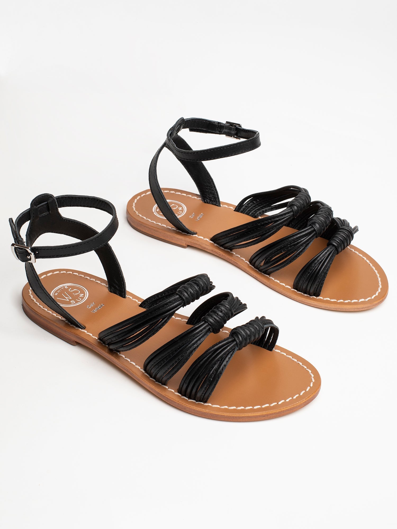 KOUROSH sandales en cuir noir