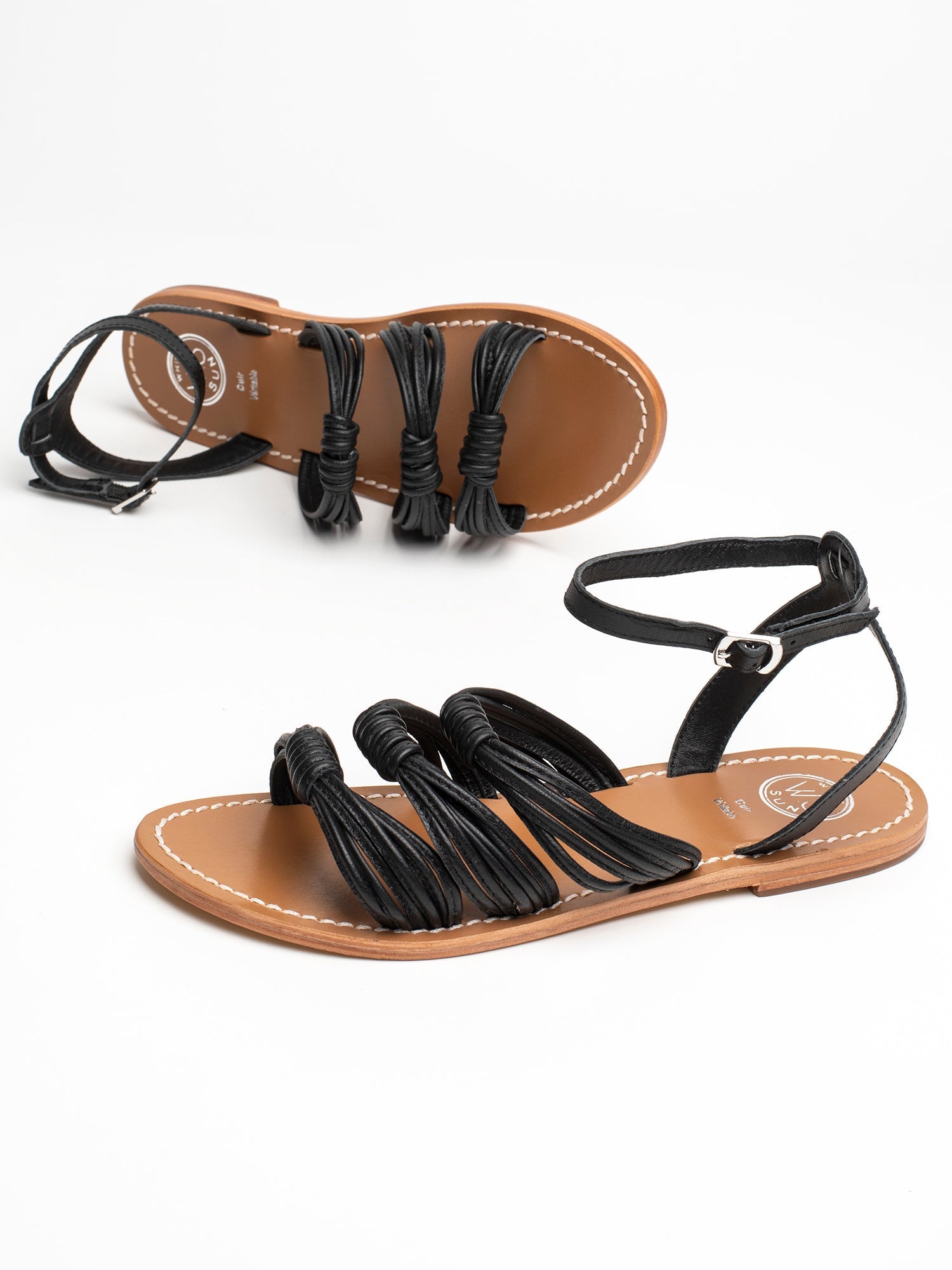 KOUROSH sandales en cuir noir