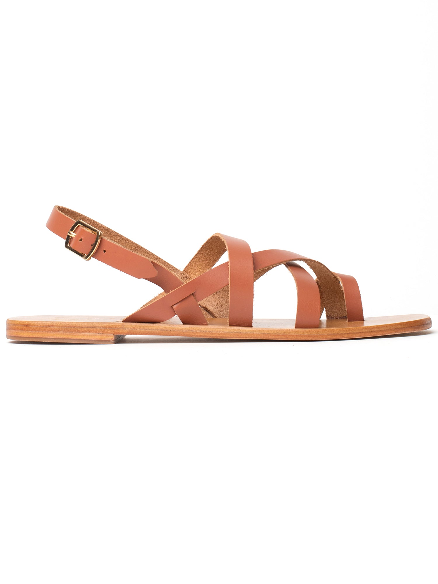 SARAH sandales en cuir camel