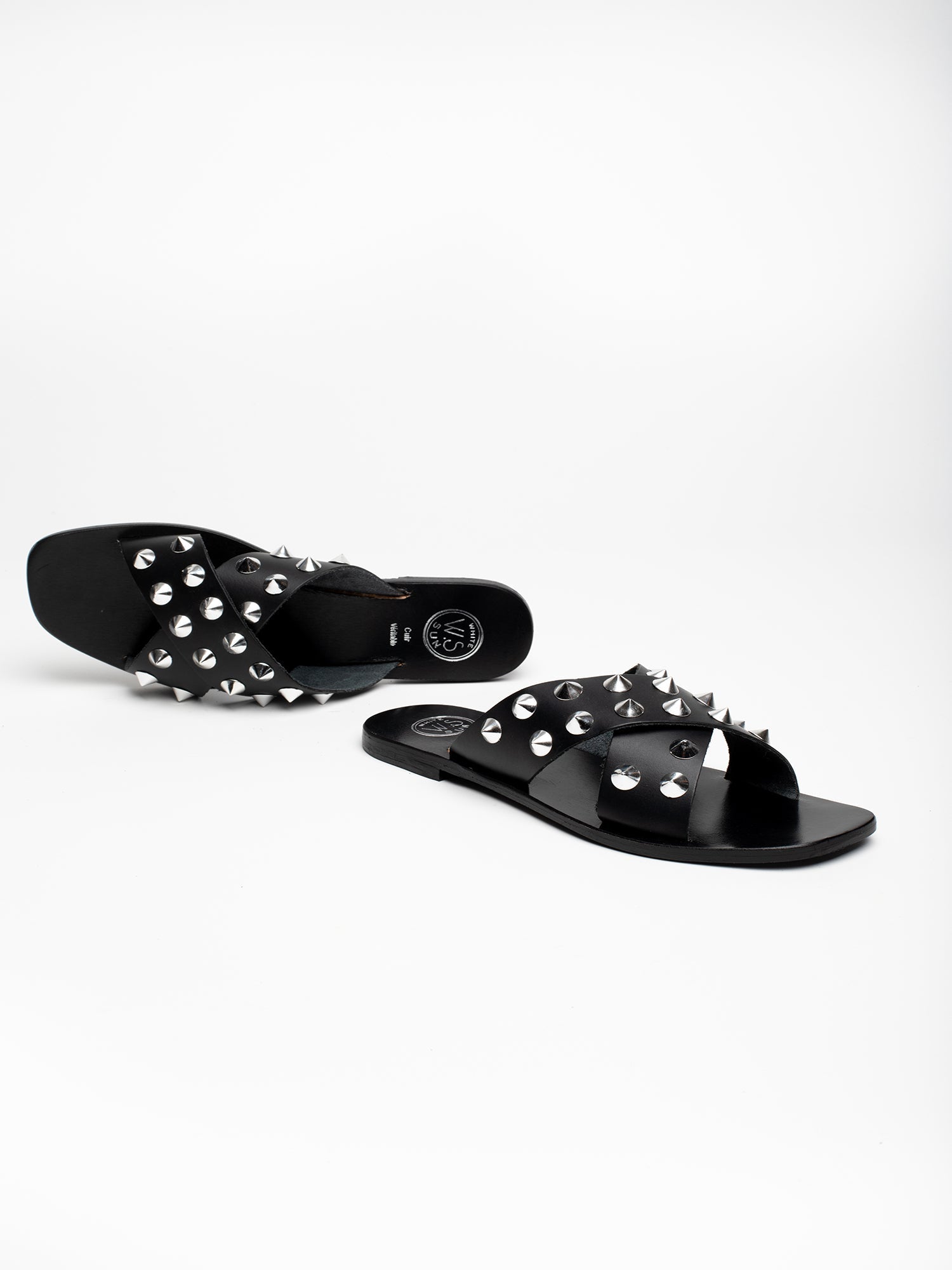 ETINI sandales en cuir noir