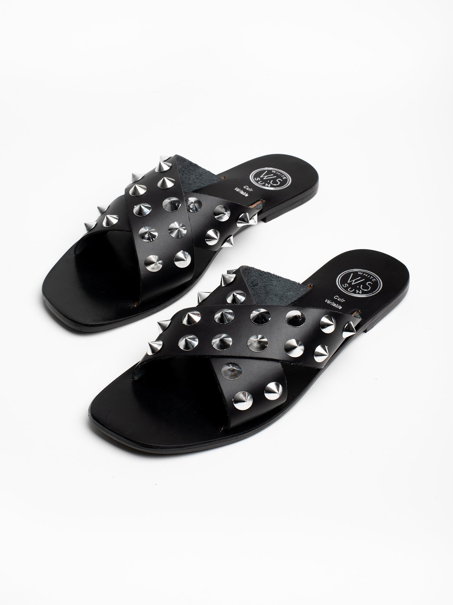 ETINI sandales en cuir noir