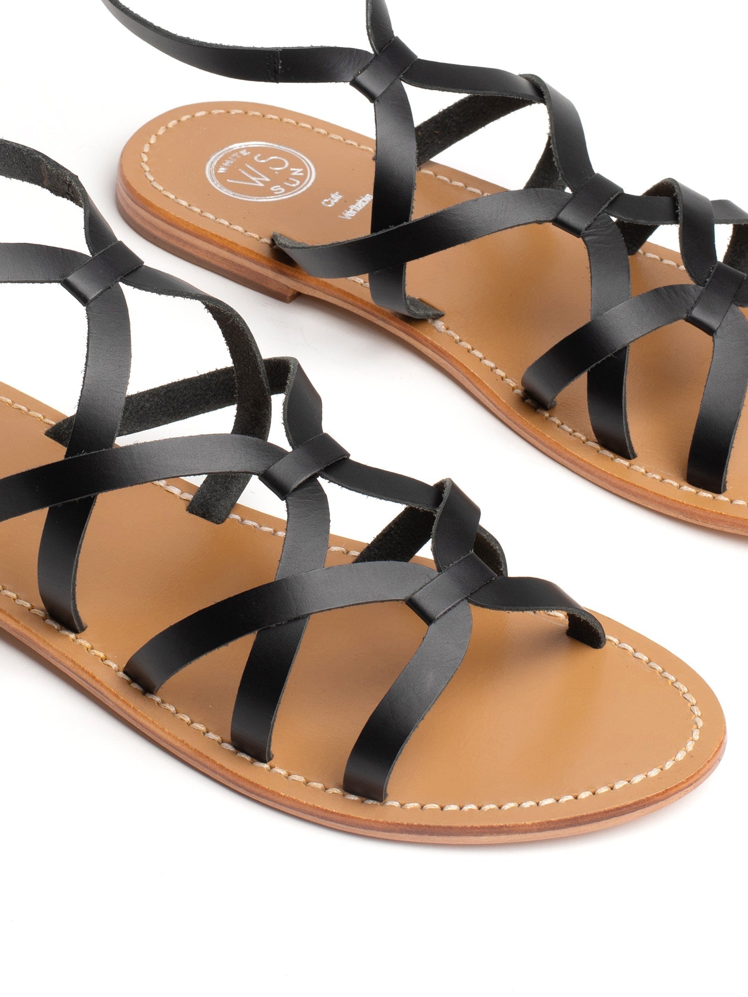 CLEON sandales en cuir noir