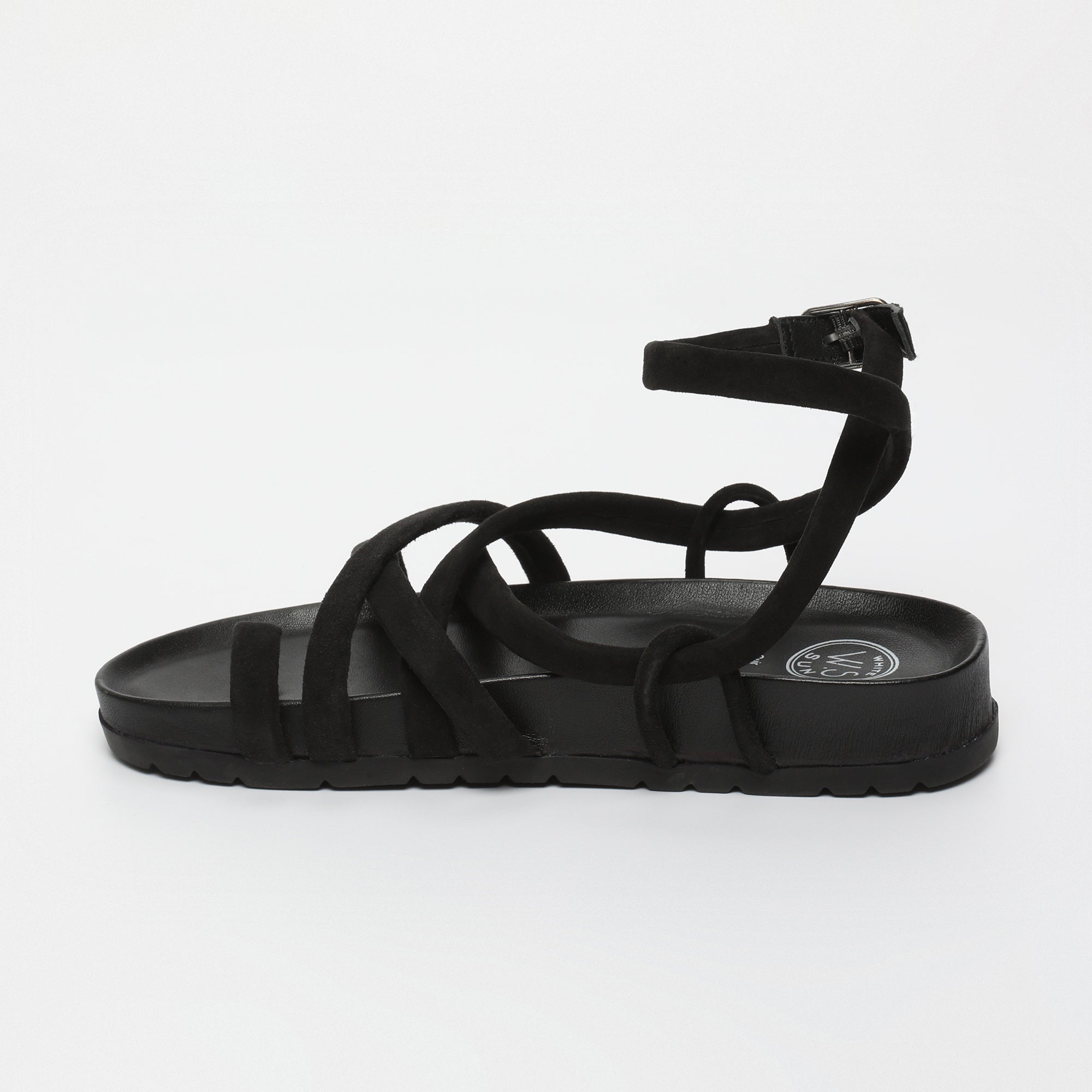 AVA sandales entre doigt en cuir noir