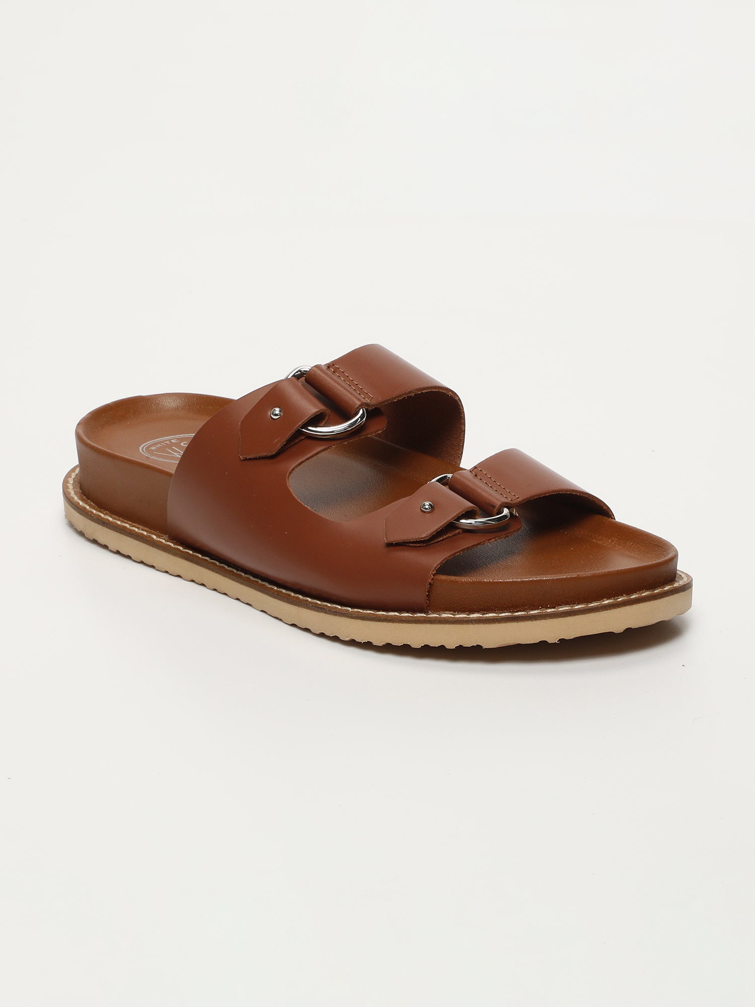 CHARLOTTE mules en cuir cognac