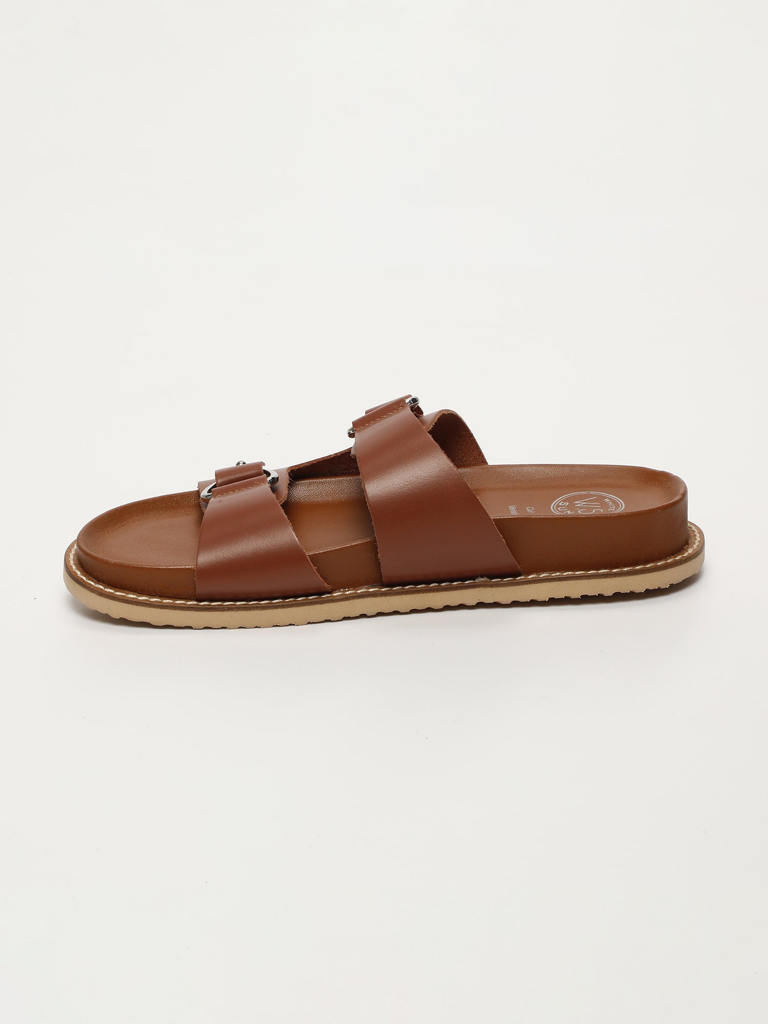 CHARLOTTE mules en cuir cognac