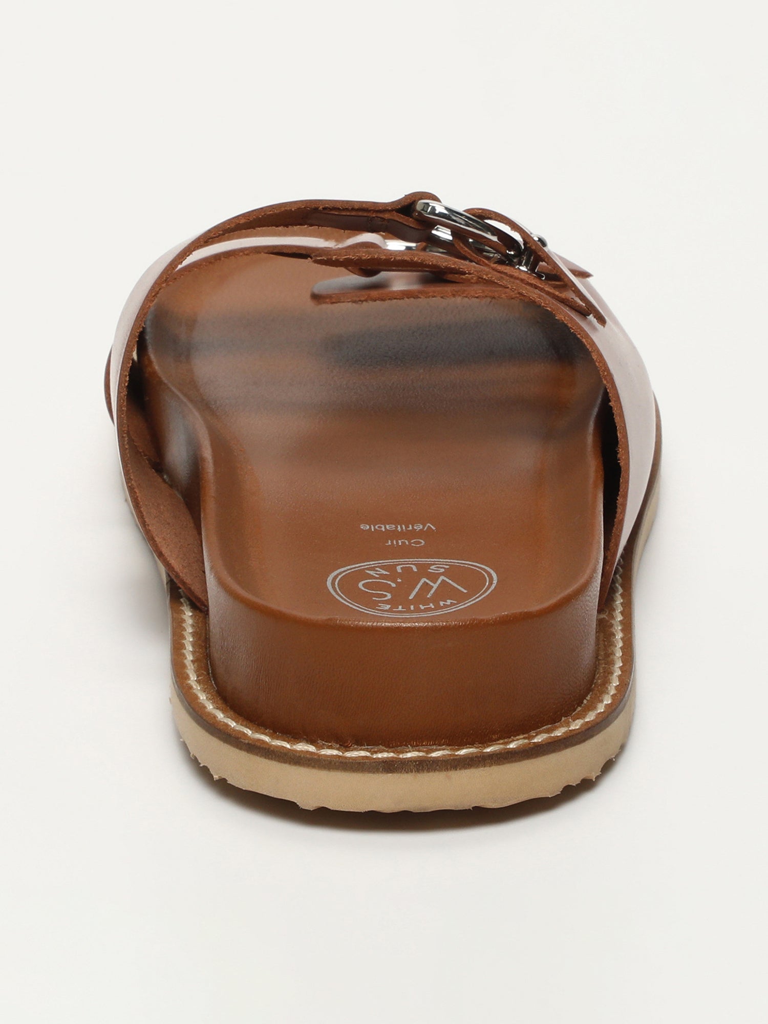 CHARLOTTE mules en cuir cognac