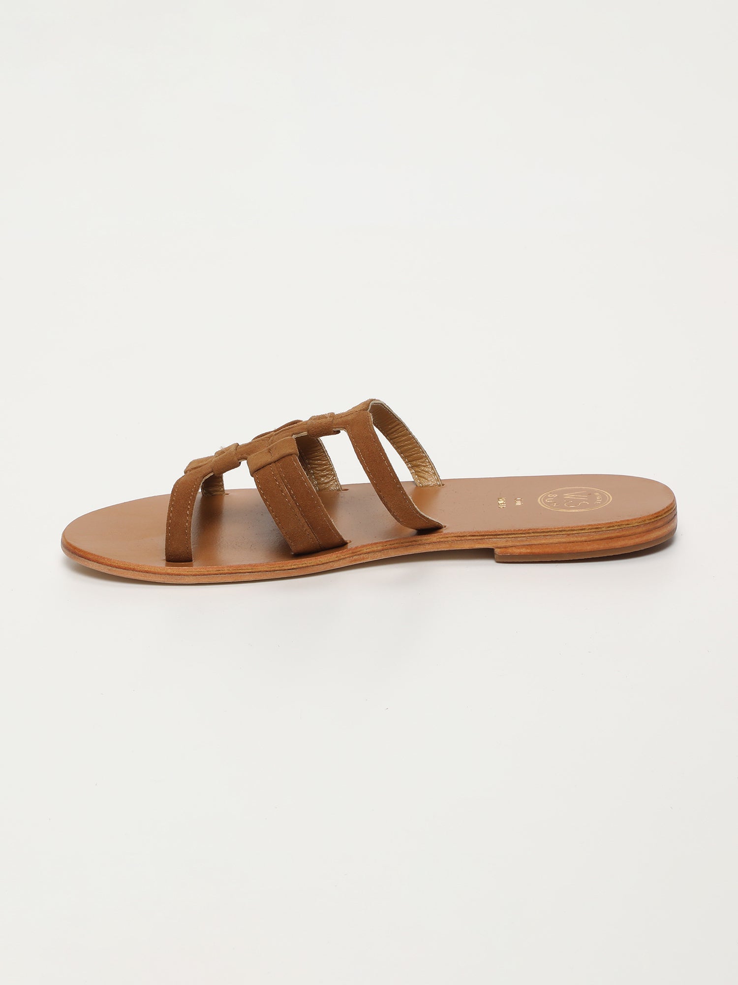 SOPHIA mules en cuir camel