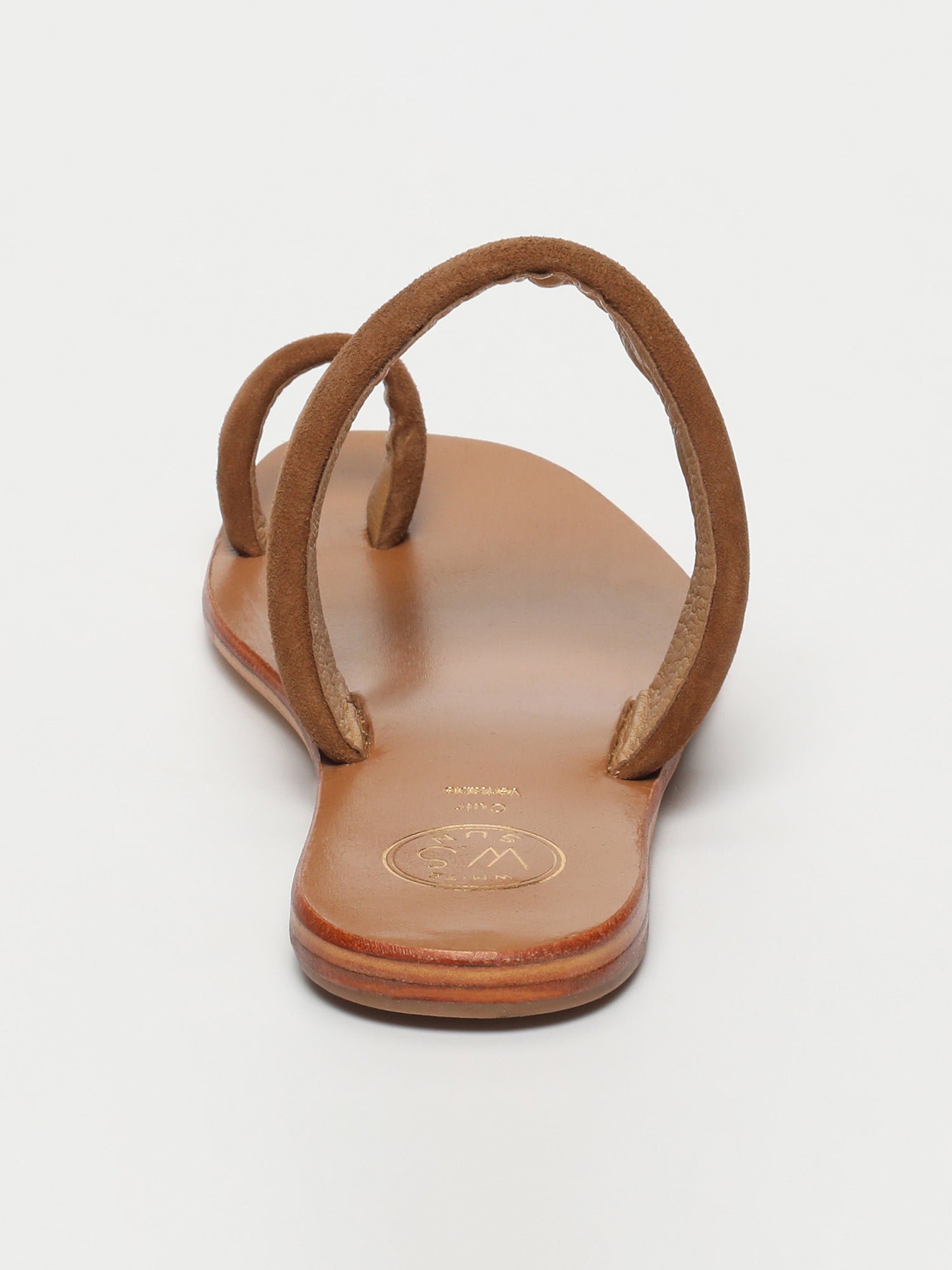 MILLU mules entre doigt matelassées en cuir camel