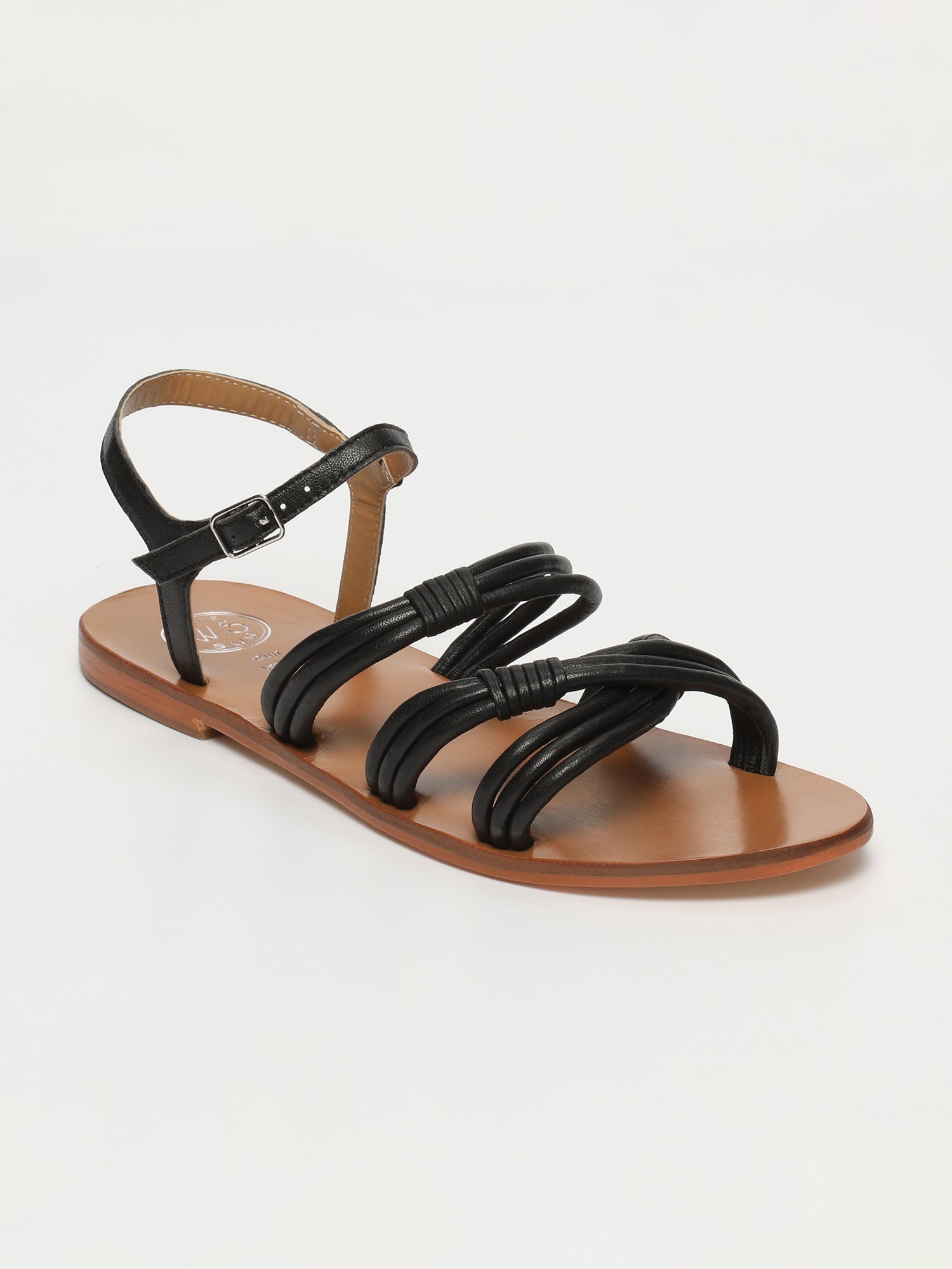 ABIGAIL sandales en cuir noir