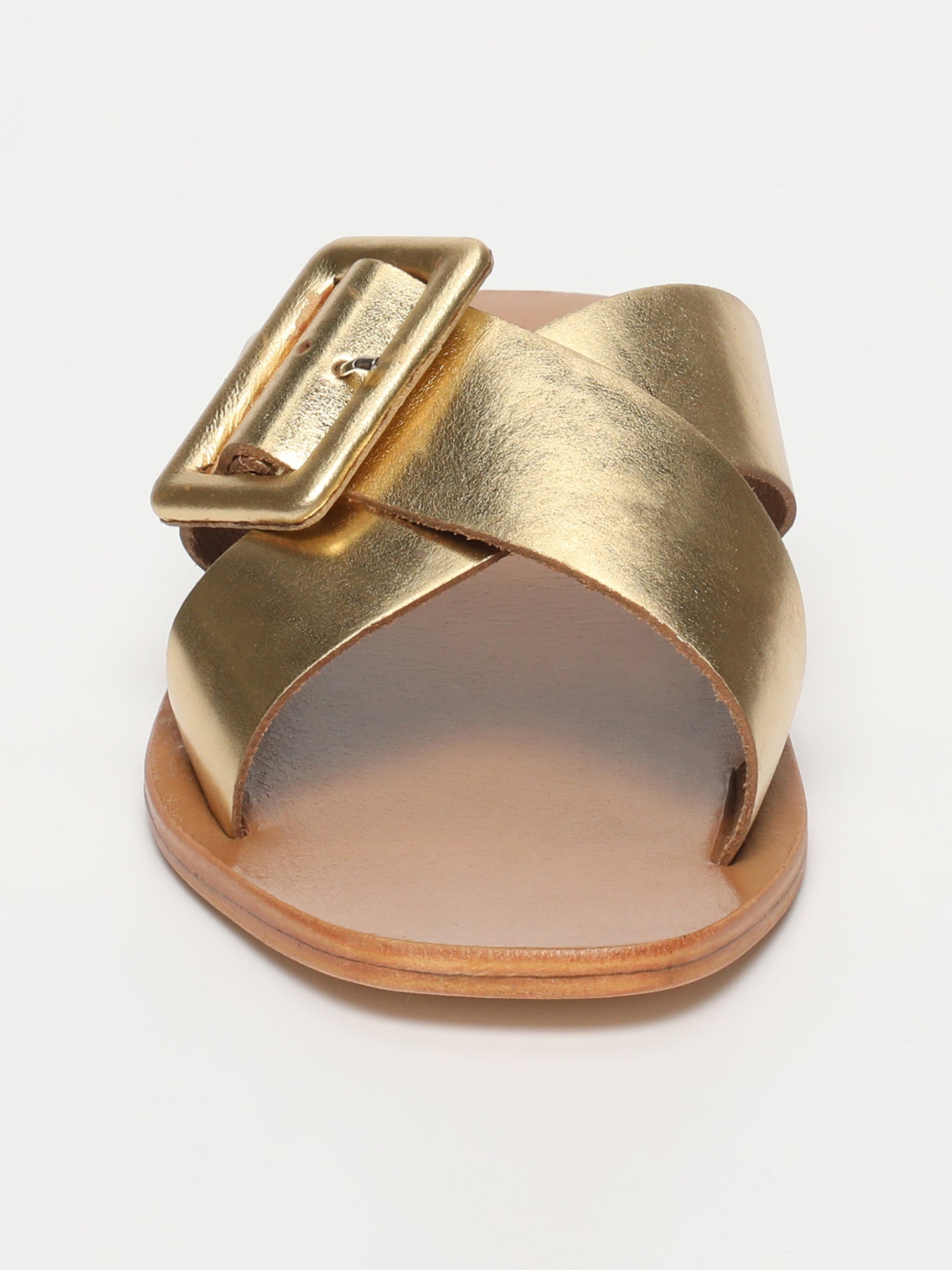 ELIZABETH sandales en cuir or foncé