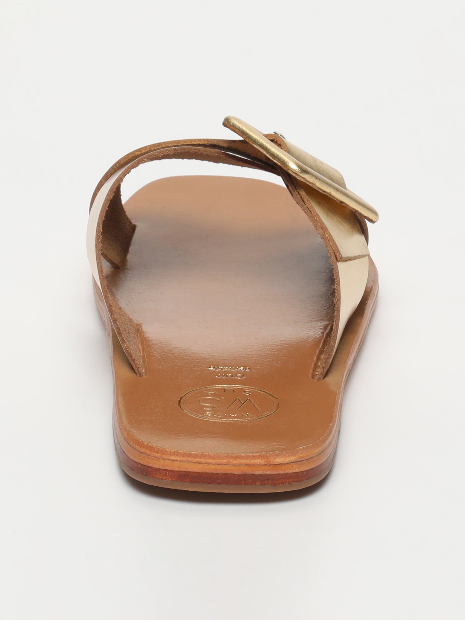 ELIZABETH sandales en cuir or foncé