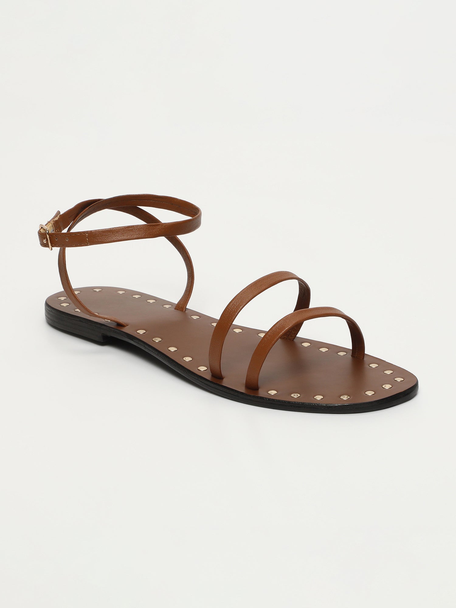 GRACE sandales en cuir camel