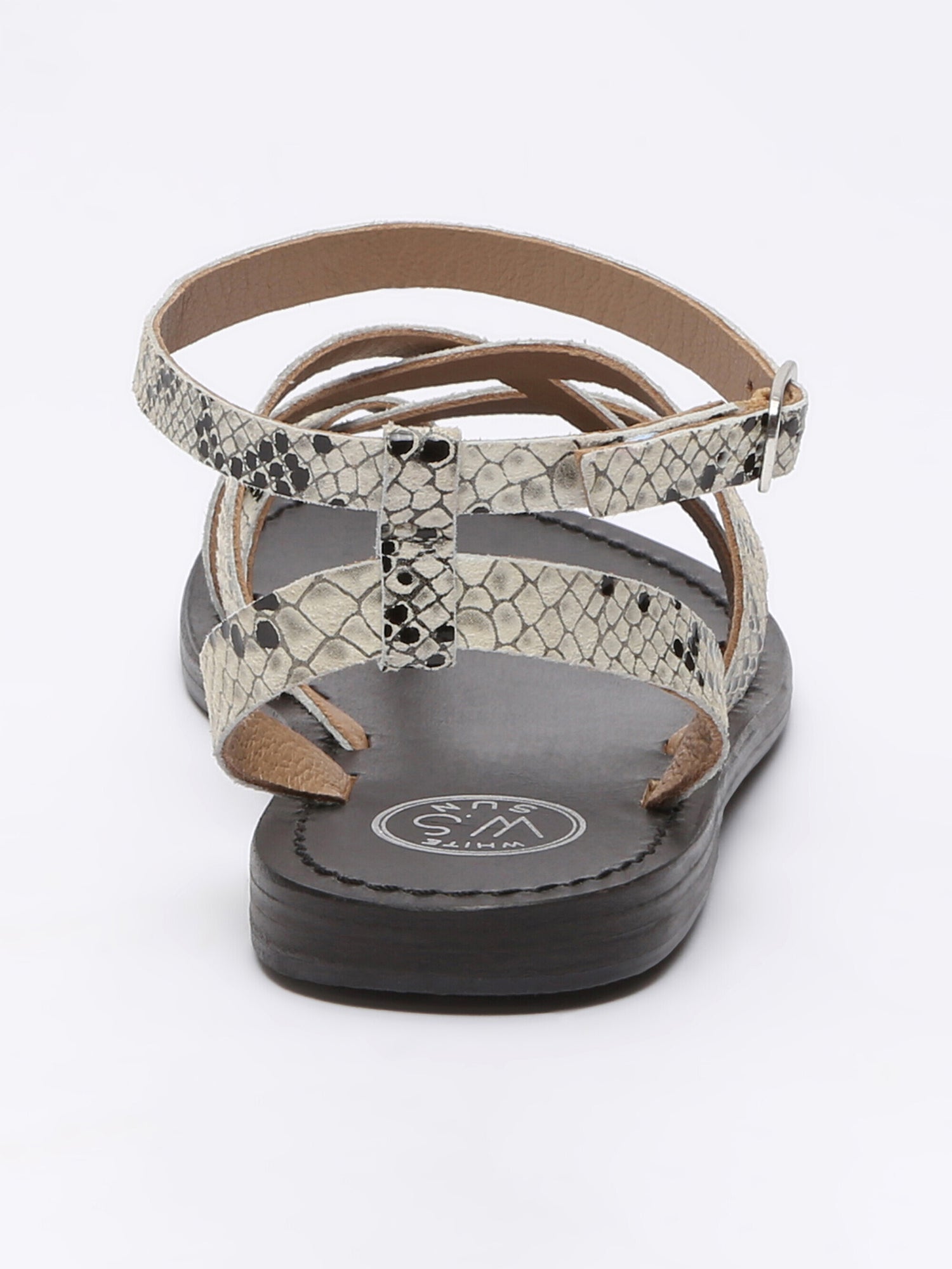 BABYLONIA sandales entre doigt bracelet de cheville en cuir python