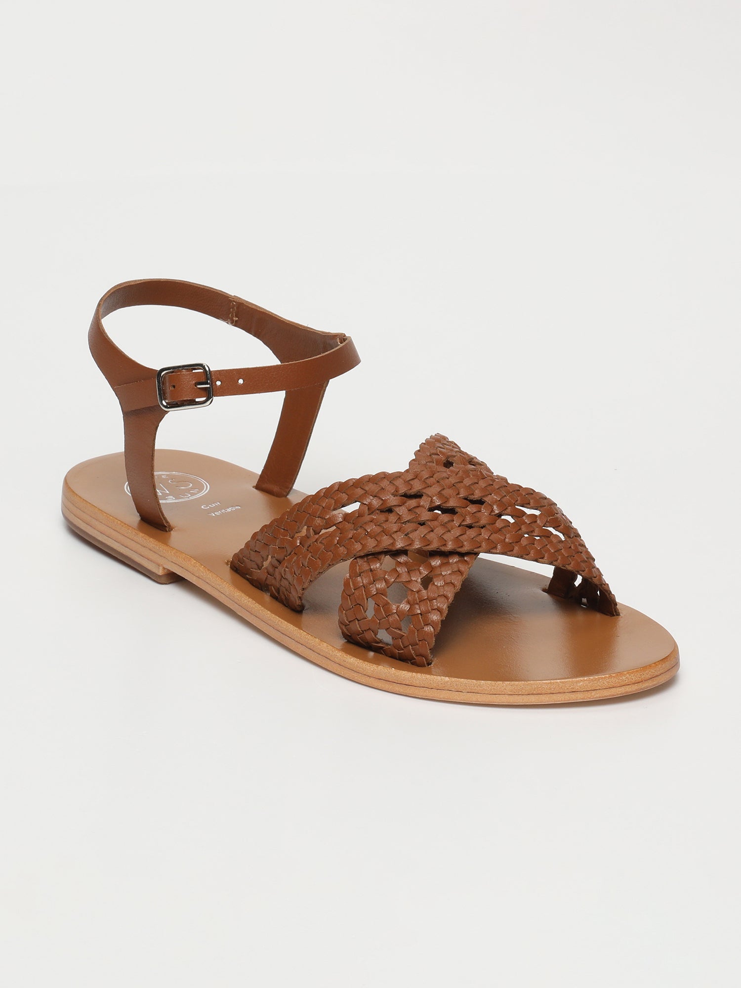 TIRZAH sandales en cuir camel
