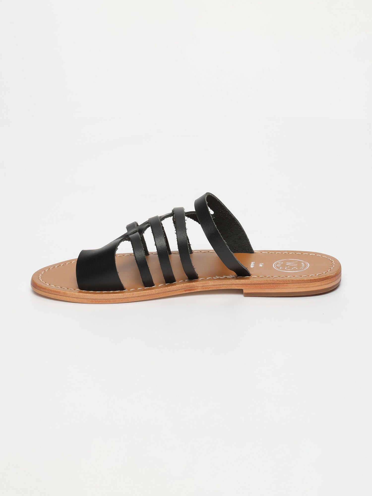 BHAGYASHREE sandales en cuir noir