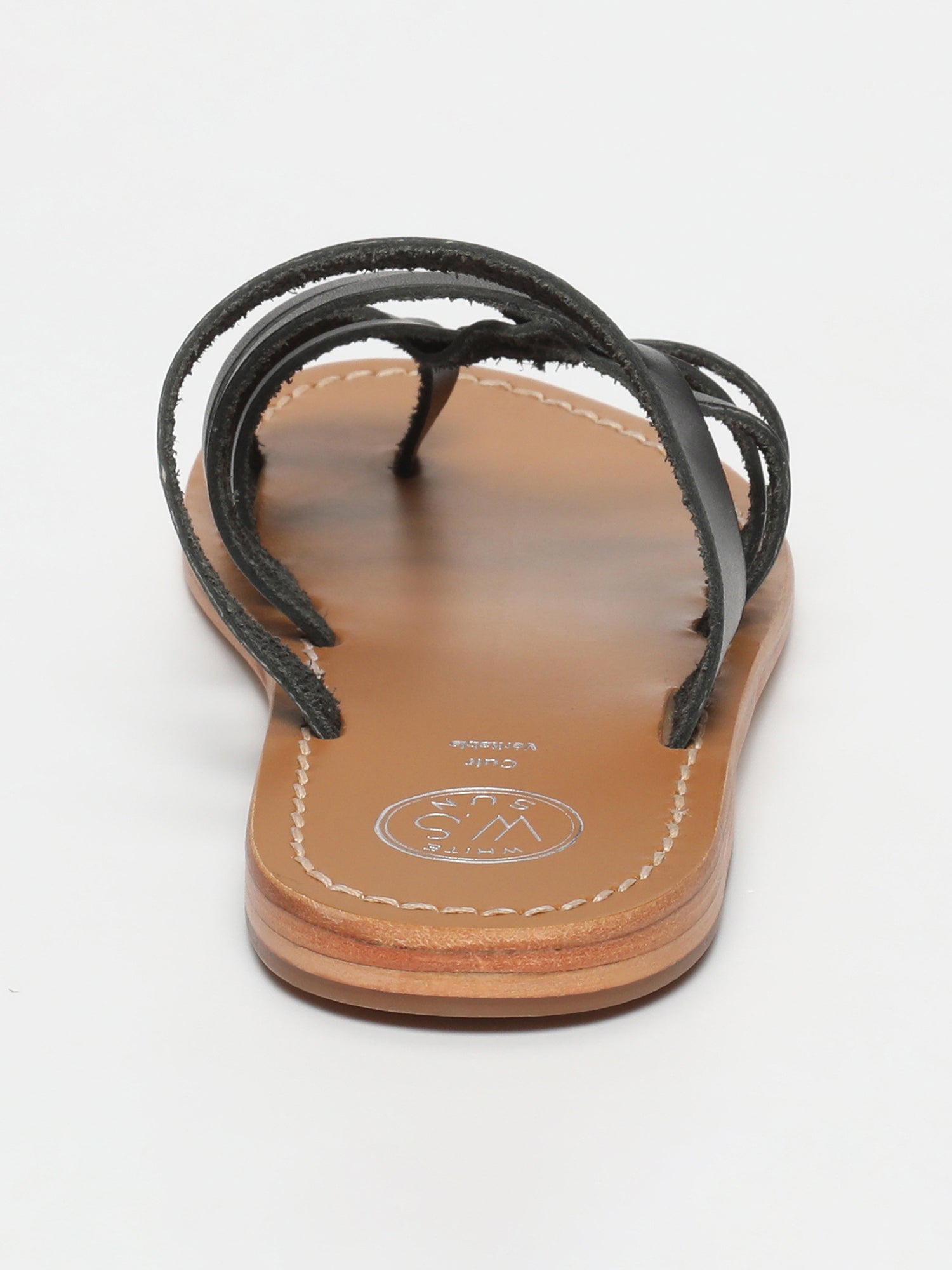 BHAGYASHREE sandales en cuir noir