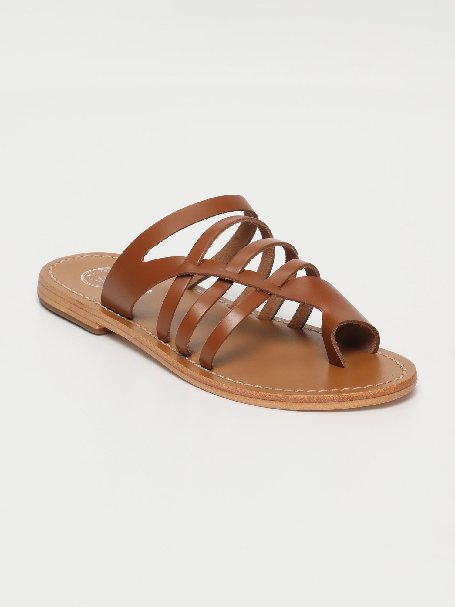 BHAGYASHREE sandales en cuir camel