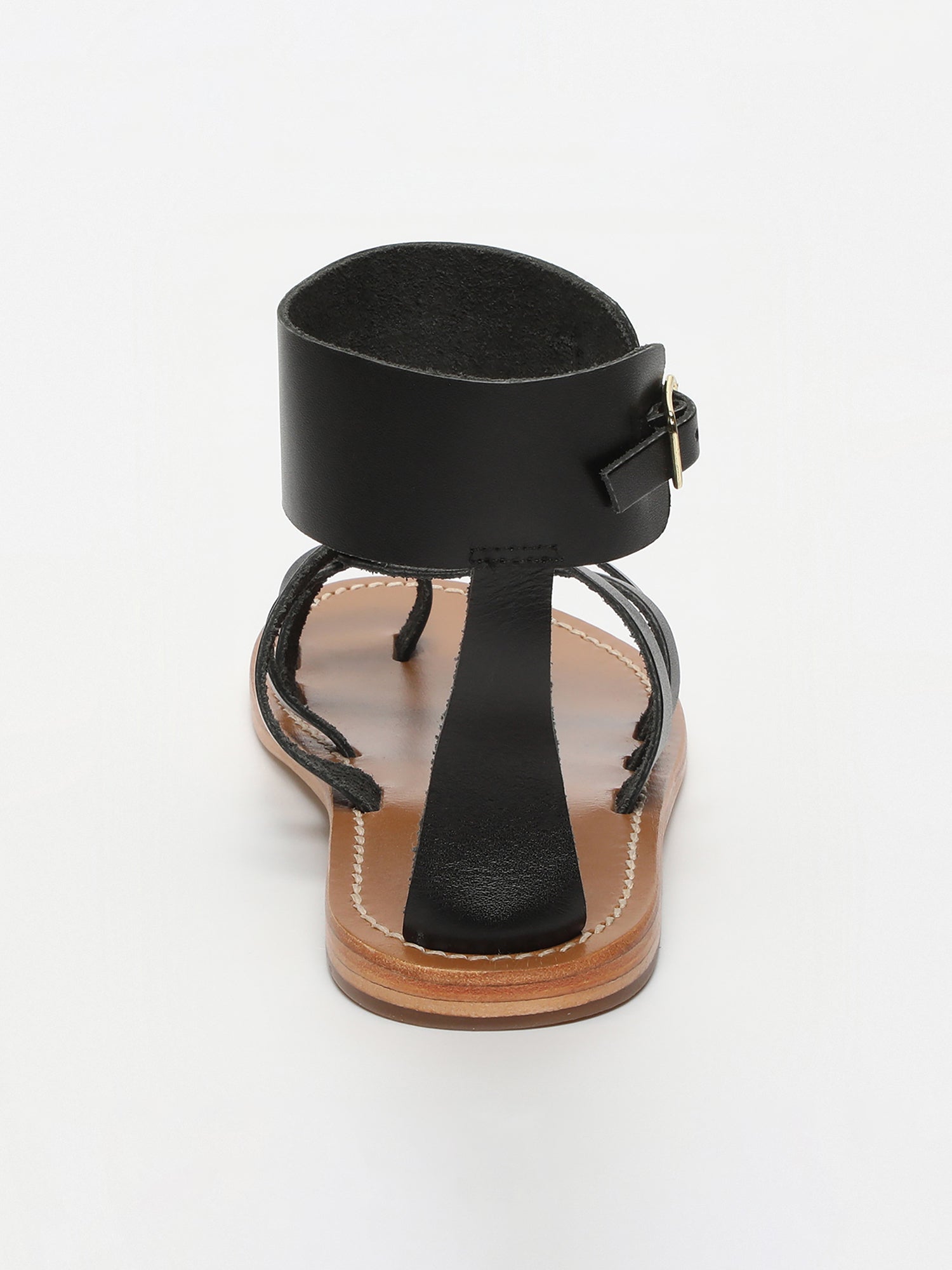BHAIRAVI sandales entre doigt bracelet de cheville en cuir noir