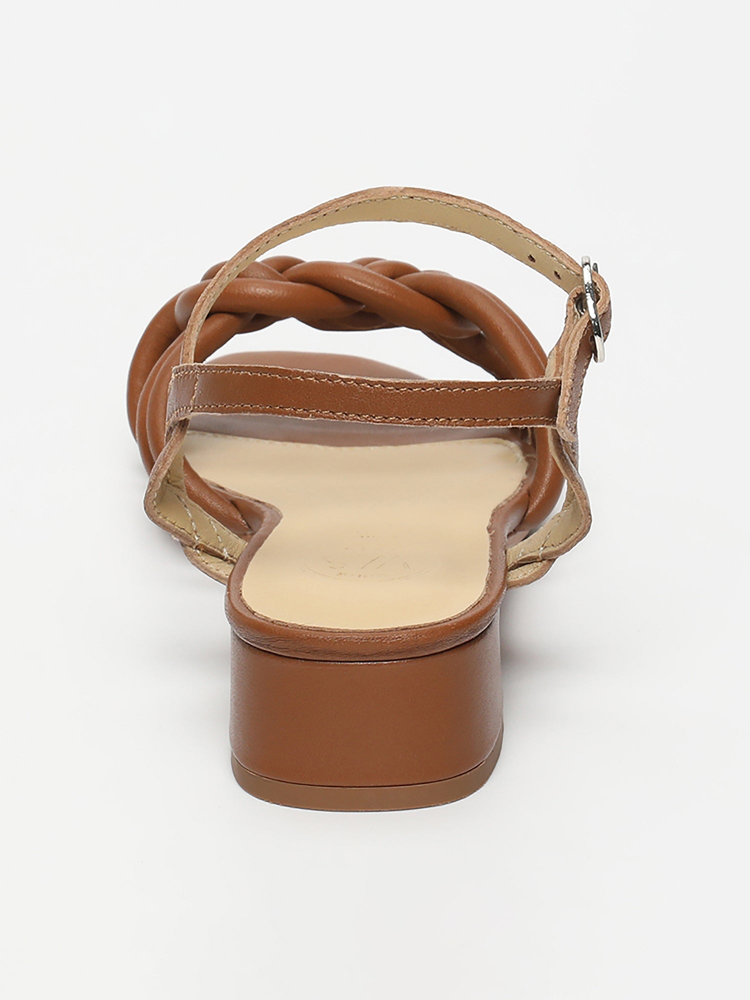 DARPANIKA sandales talon en cuir camel
