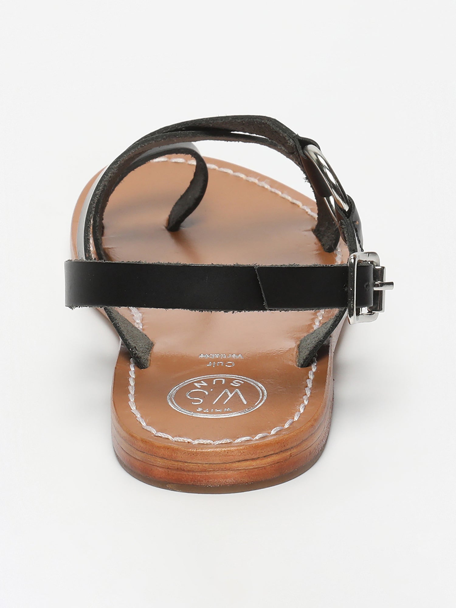 DEVAKALI sandales entre doigt en cuir noir