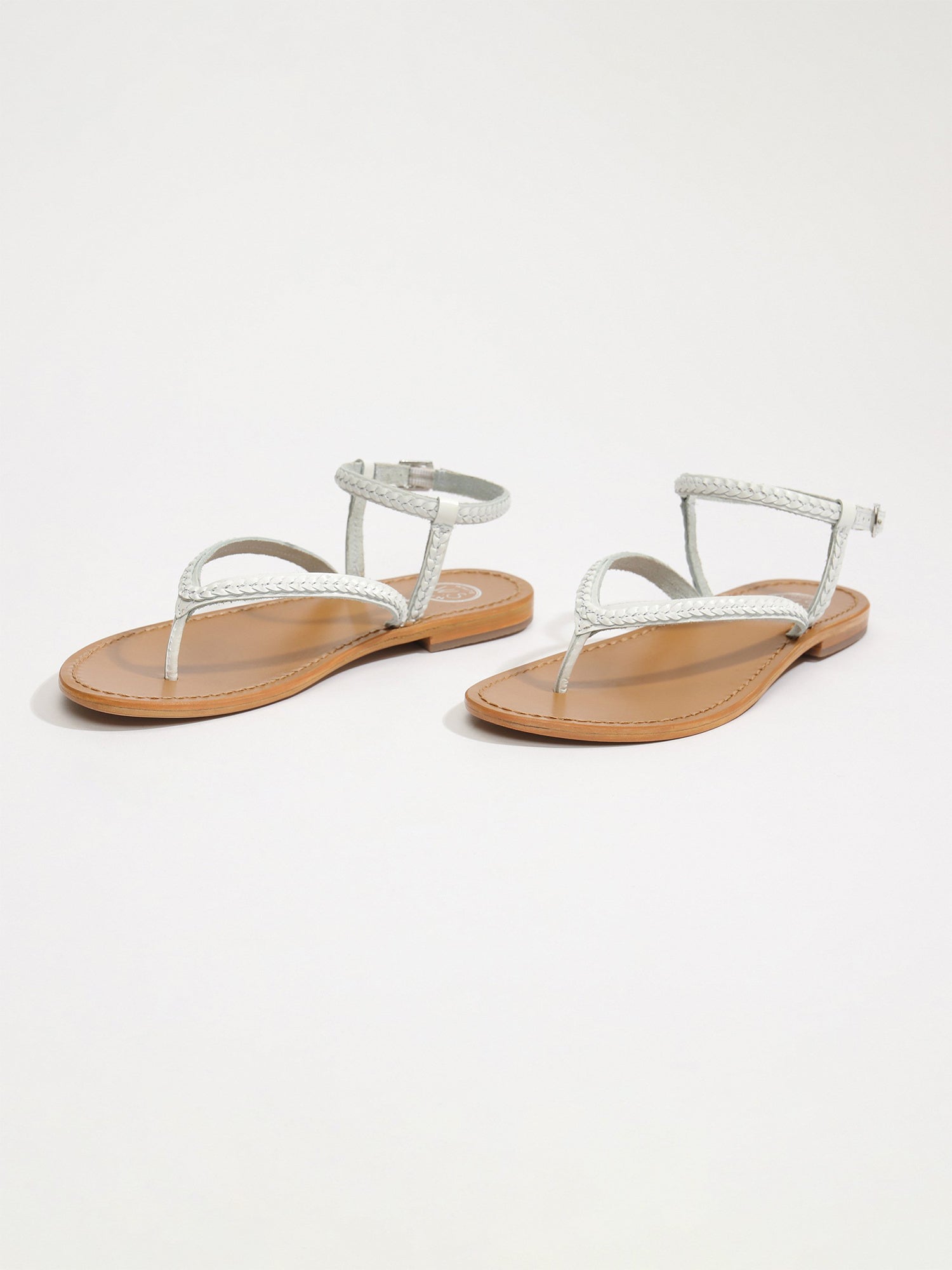 CYPRAE sandales en cuir blanc
