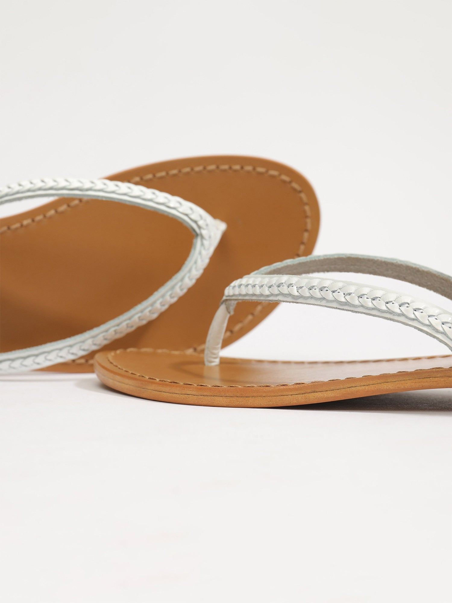 CYPRAE sandales en cuir blanc