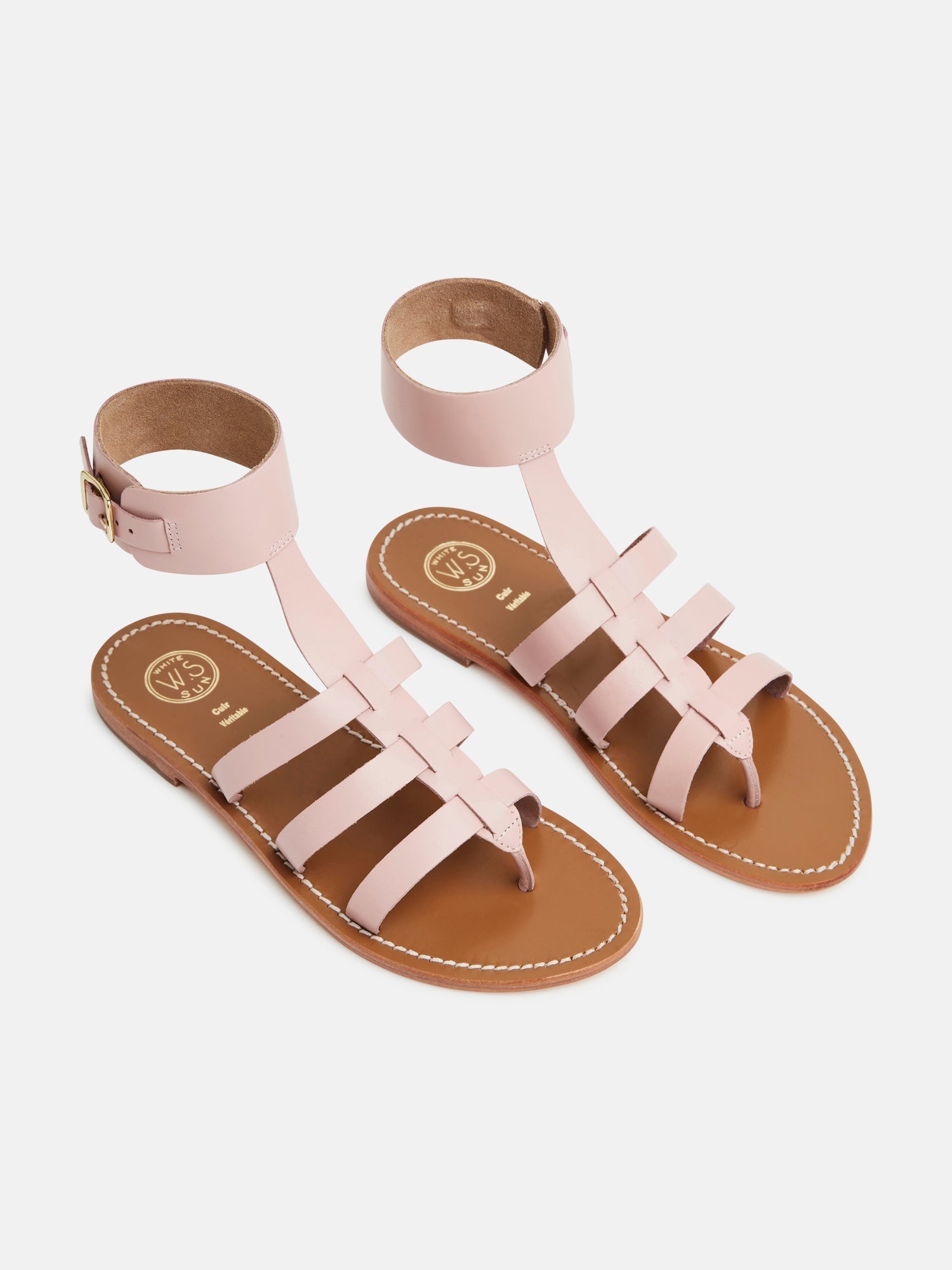 NOBLESSA sandales en cuir rose