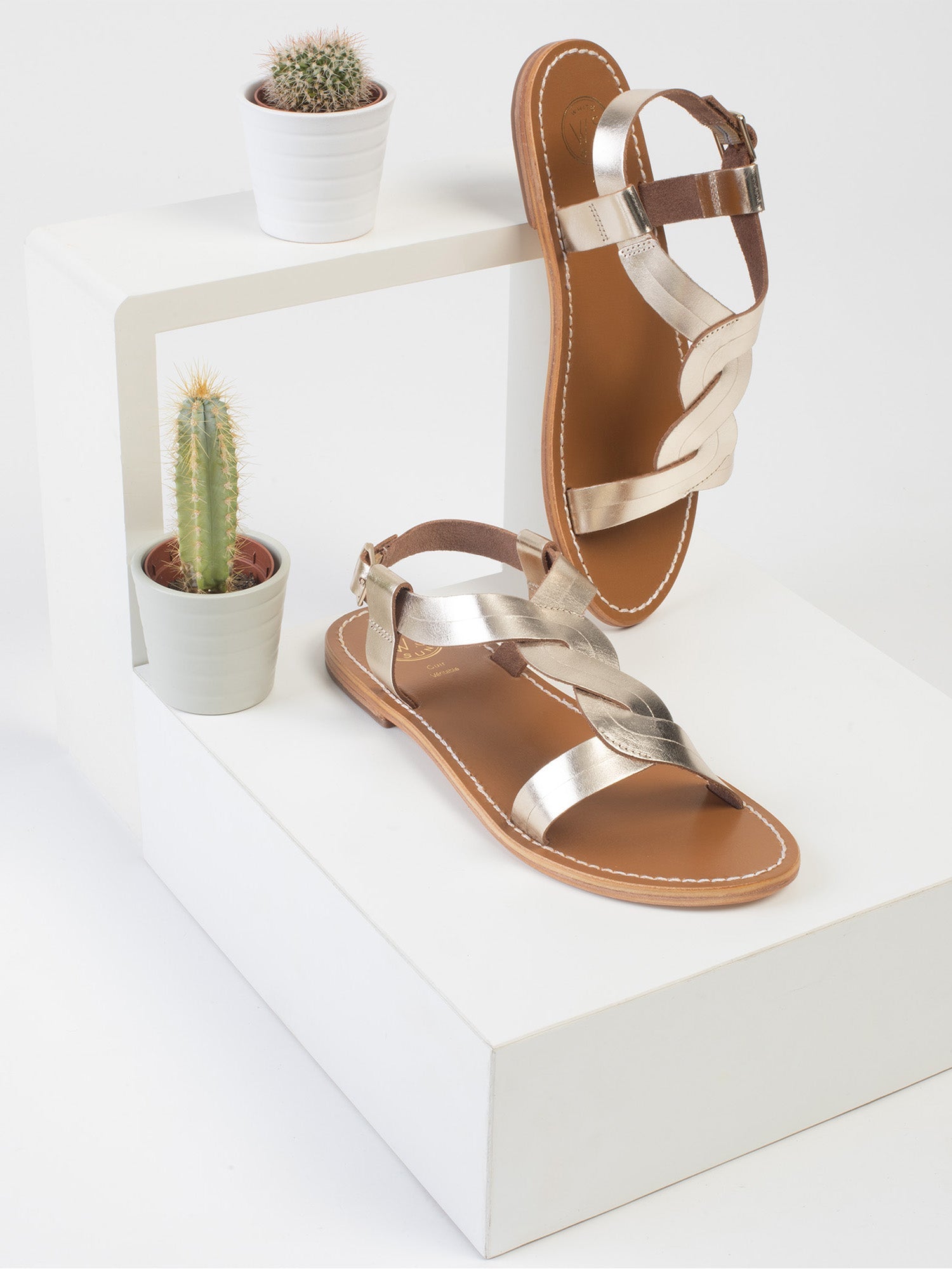ANDORRA sandales en cuir or