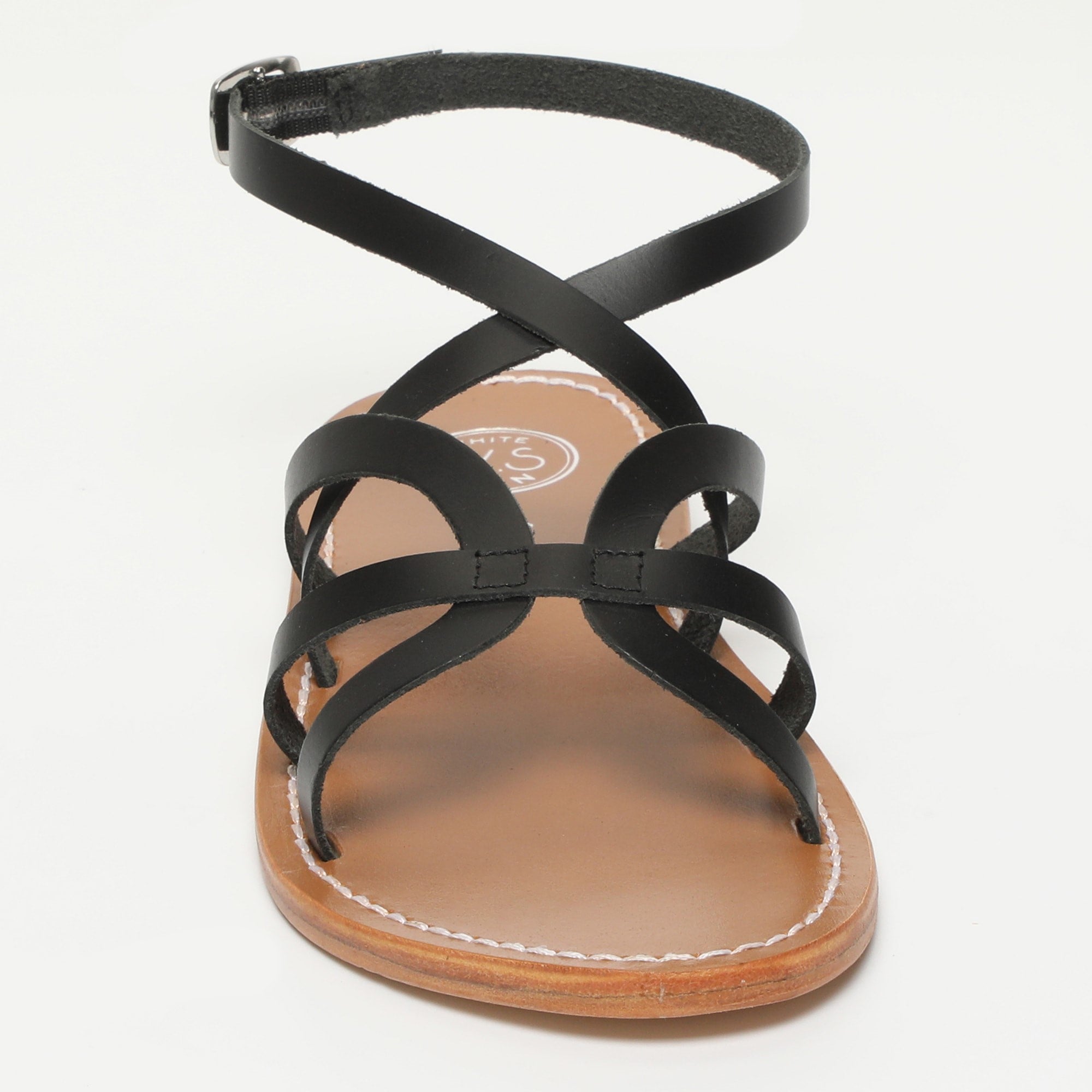 ALCOLEA sandales bracelet de cheville en cuir noir
