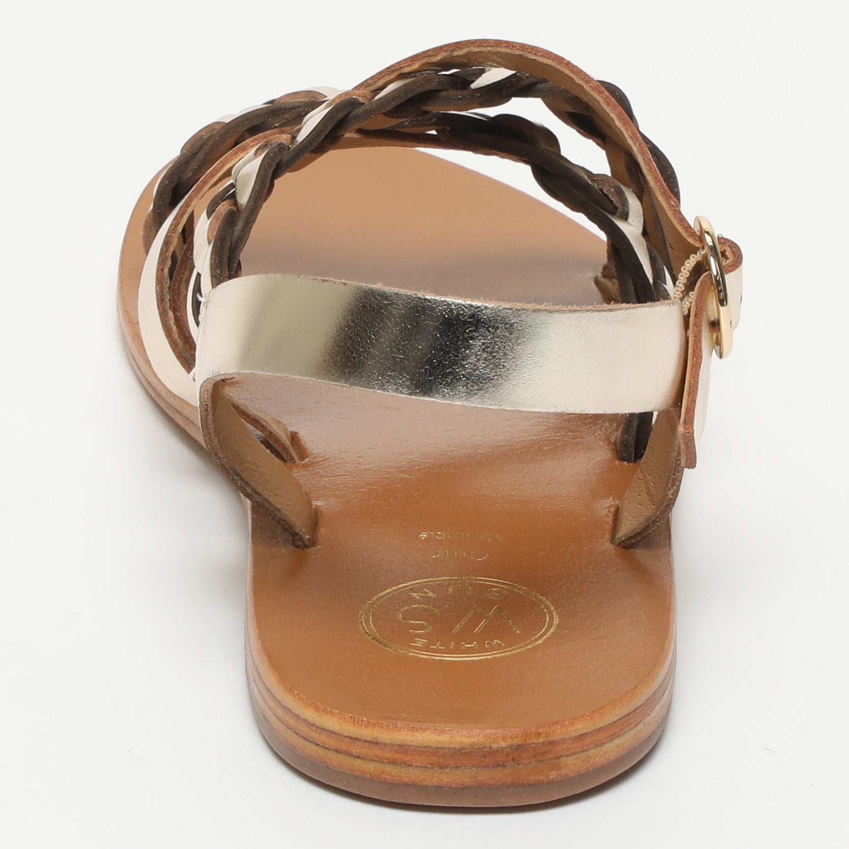 ALANIS sandales tresse en cuir or