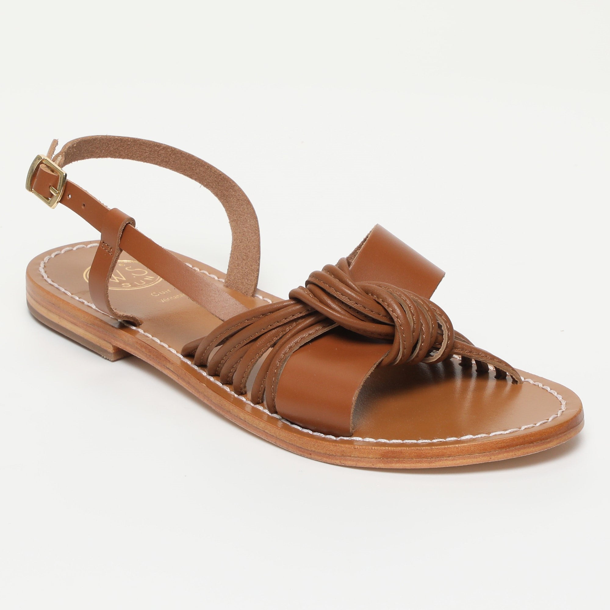BEAS sandales fantaisie en cuir camel