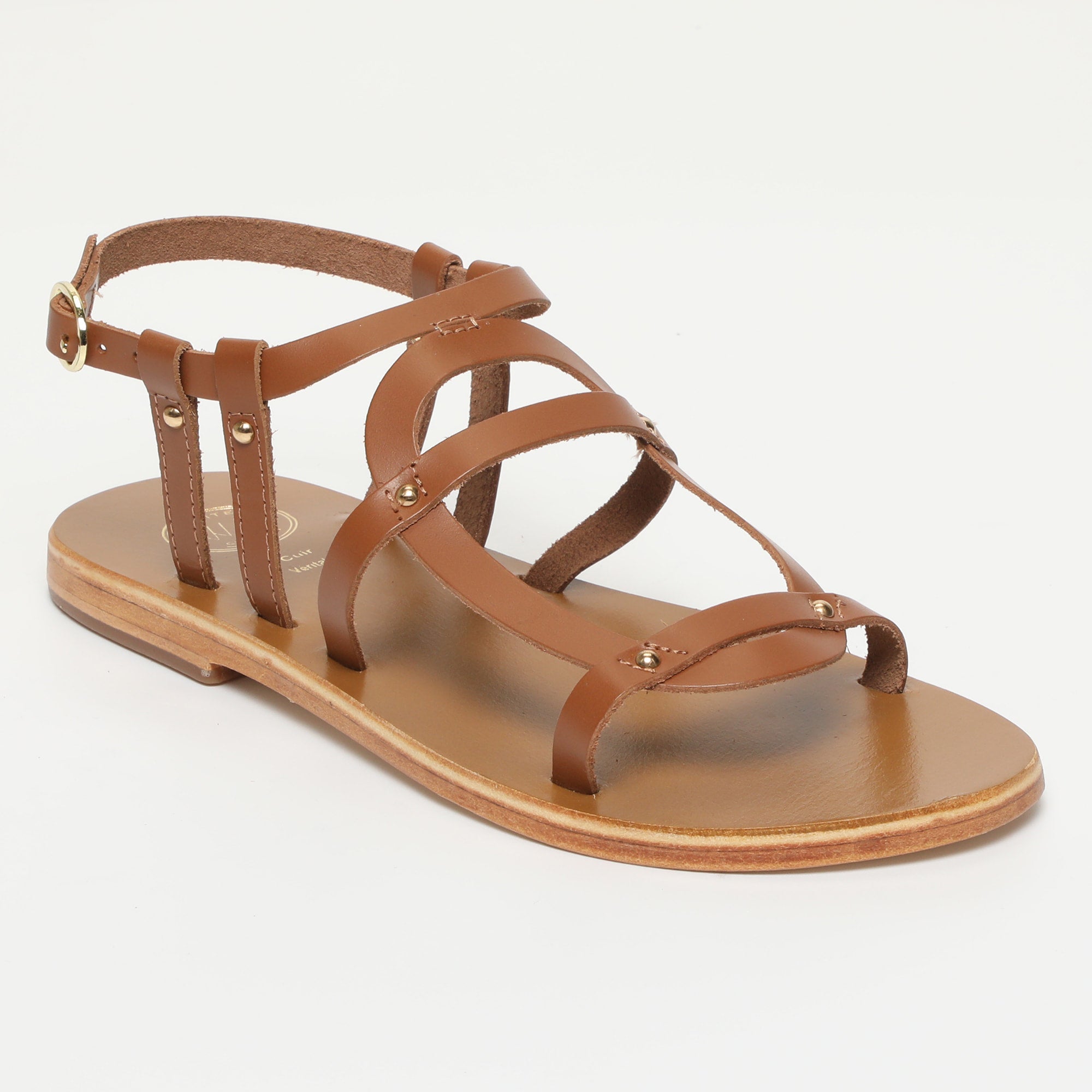 BASTIA sandales en cuir camel
