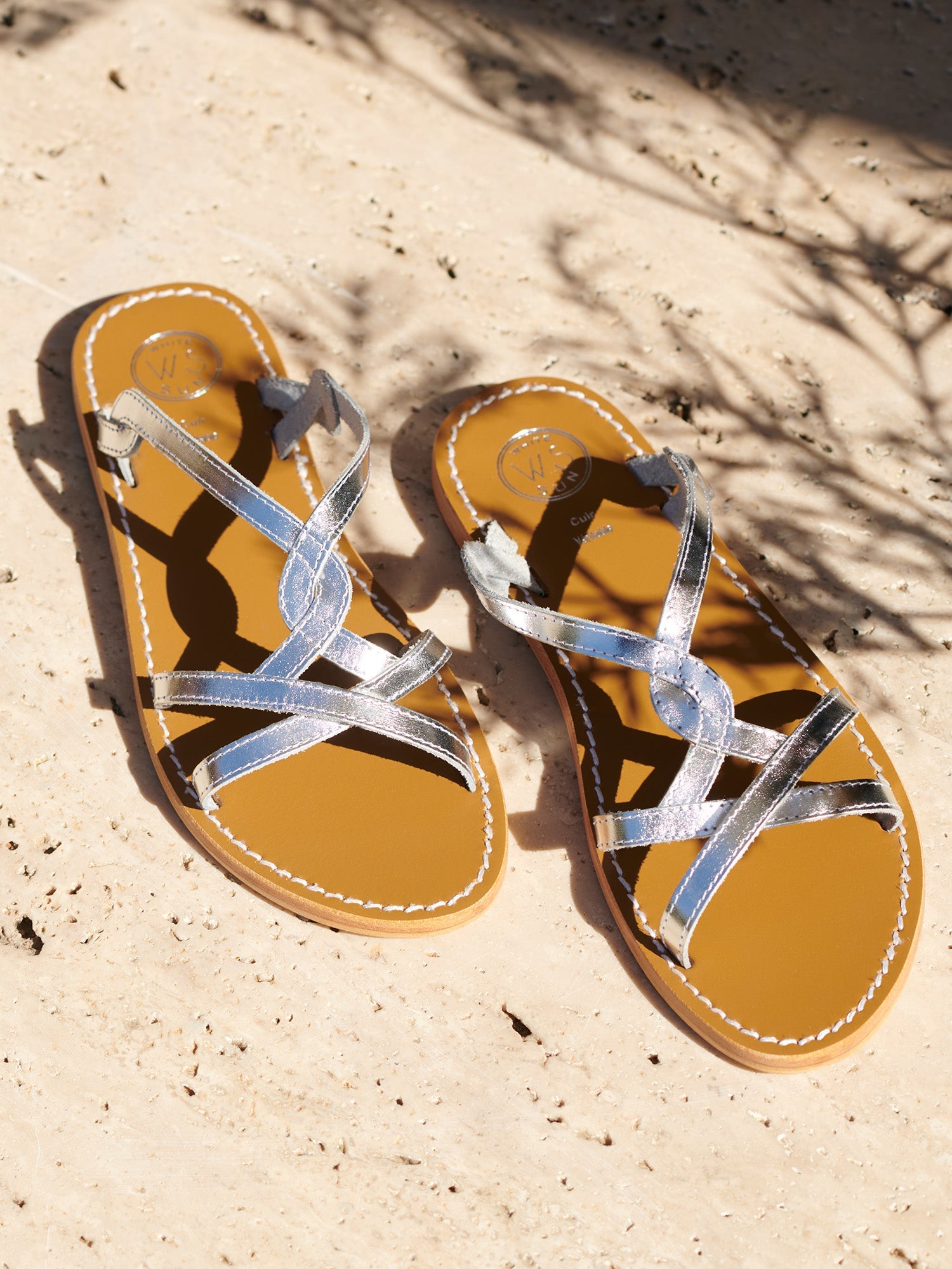 ALERIA mules en cuir argent