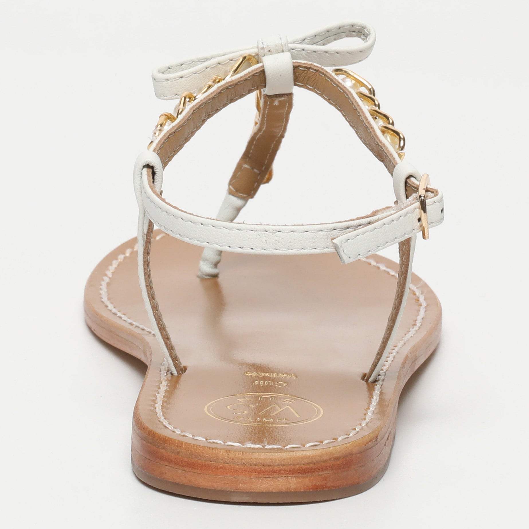 HERLIN sandales entre doigt en cuir blanc