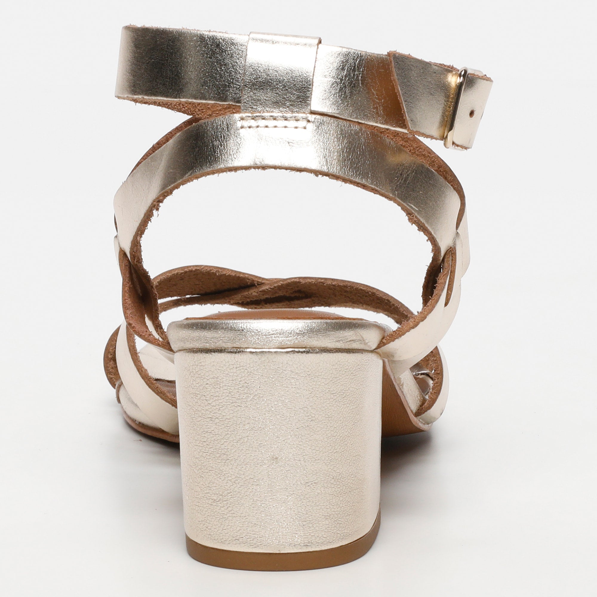 ANABA sandales talon bracelet de cheville en cuir or